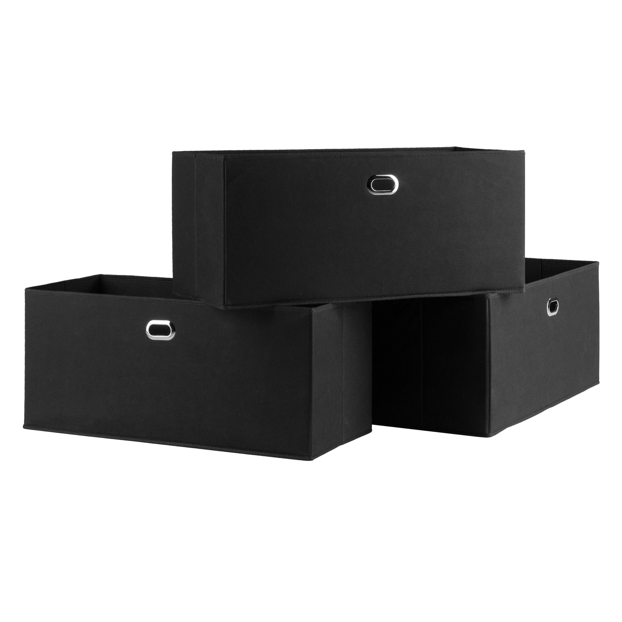 Winsome Wood Torino Black Storage Organizer for Home Office, Living Room, and Bedroom