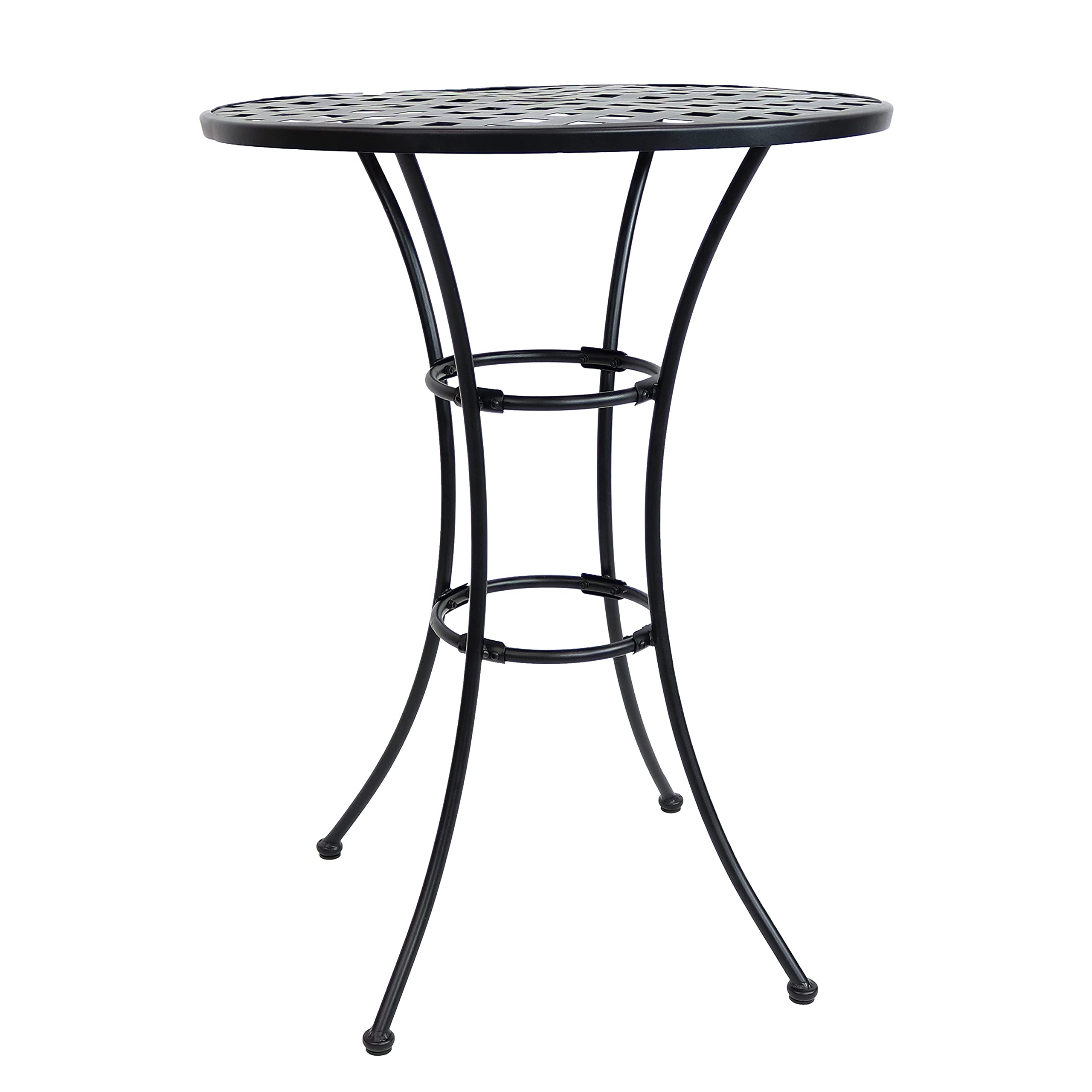 Elegant Black Wrought Iron Bar Table - 30-Inch Round Dining Table 39.5