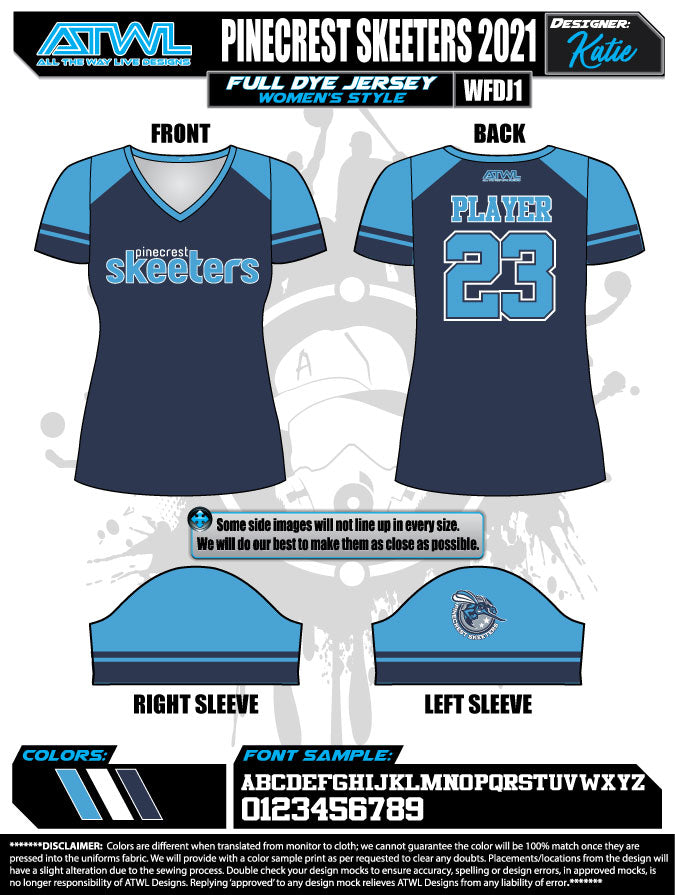 2021 Pinecrest Spring Women's Full Dye Team Jerseys - Breathable & Stylish for Soccer, Basketball & Sports Events