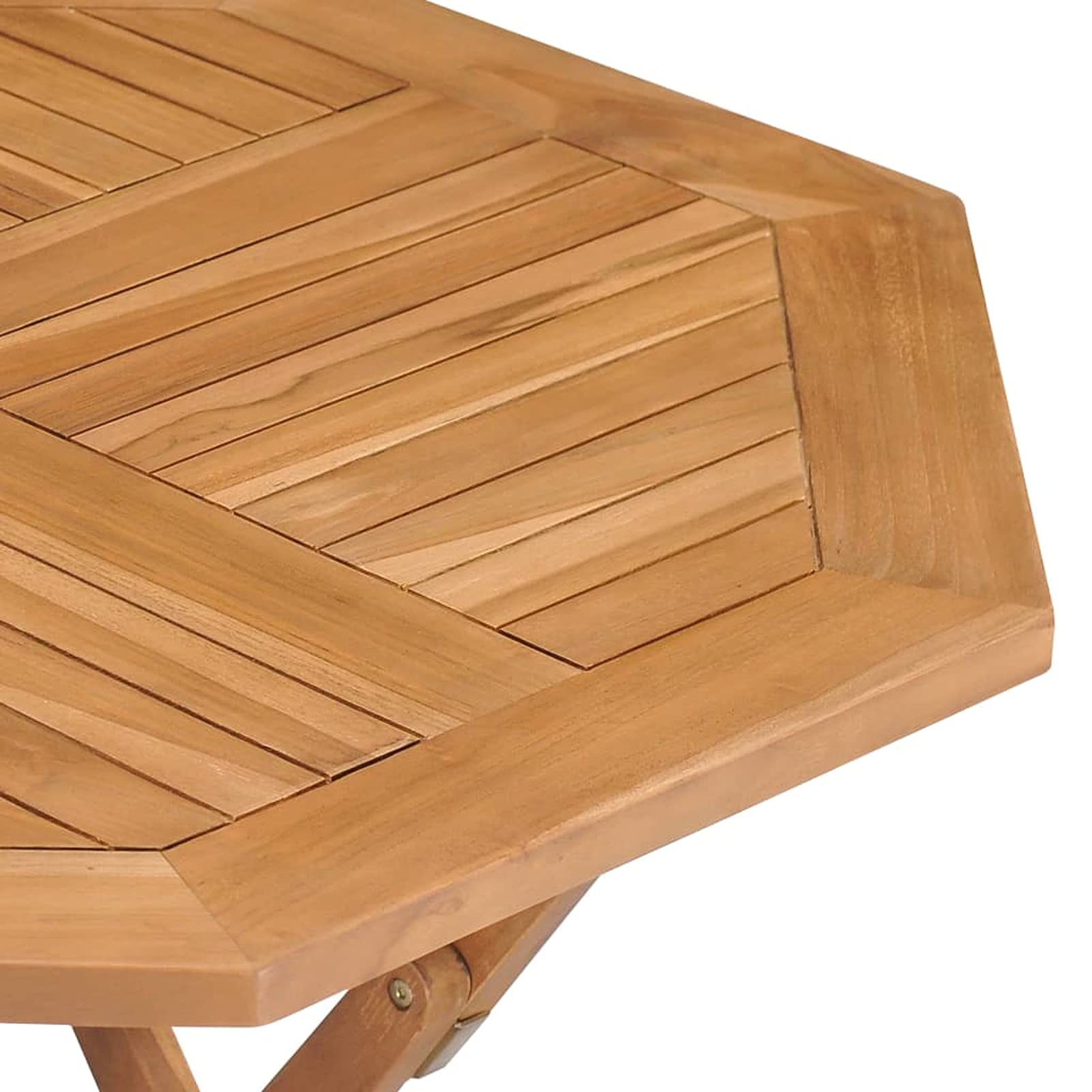 Tidyard Teak Wood Folding Outdoor Dining Table with Umbrella Hole - 33.5 x 33.5 x 29.9 Inch Patio Garden Table for Deck, Terrace, Backyard - Perfect for Outdoor Entertaining & Small Space Dining