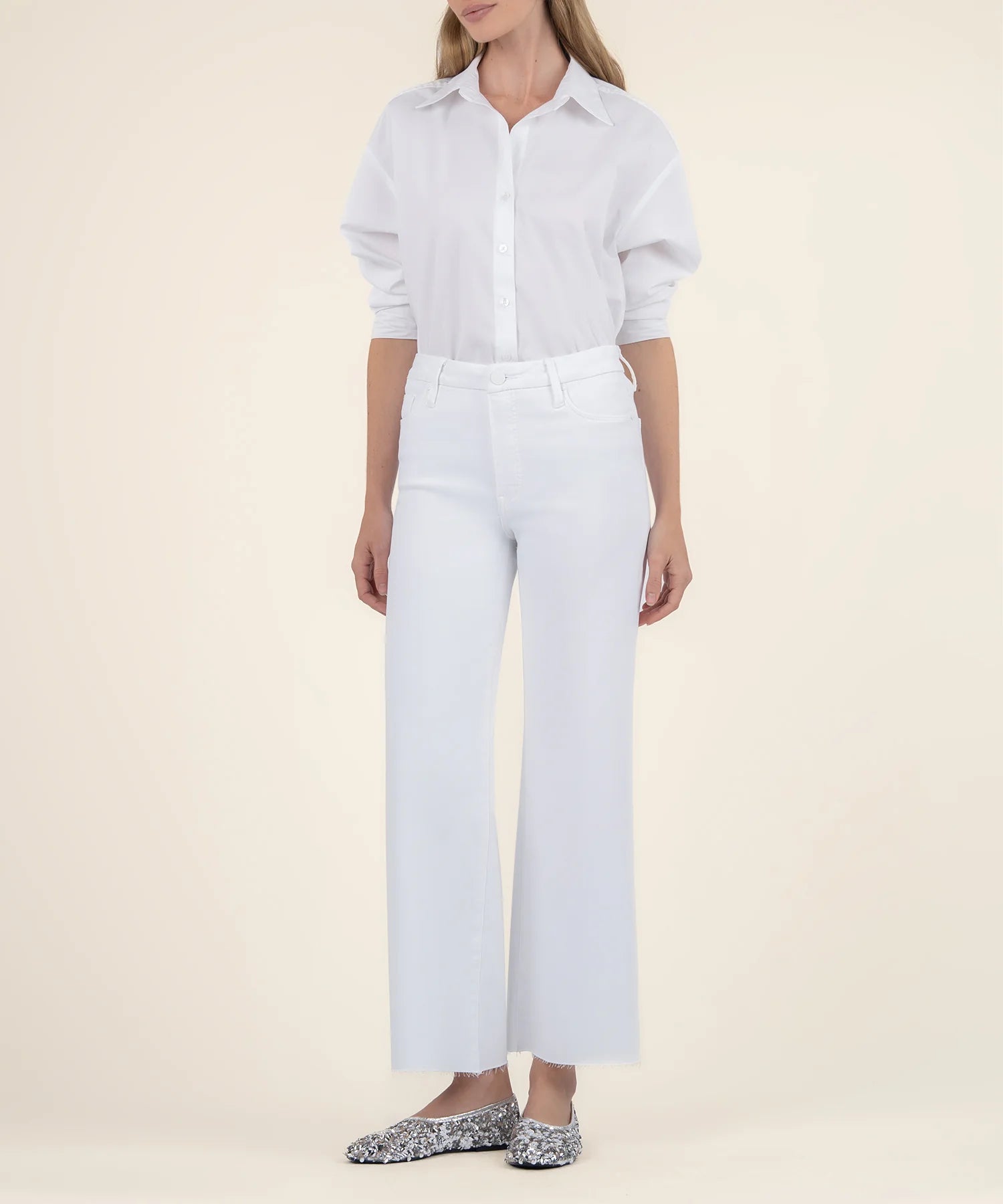 Kut Meg High Rise Fabric AB Wide Leg Jeans for Women - Comfortable Stretchy Denim Pants for Casual Wear & Office Outfits