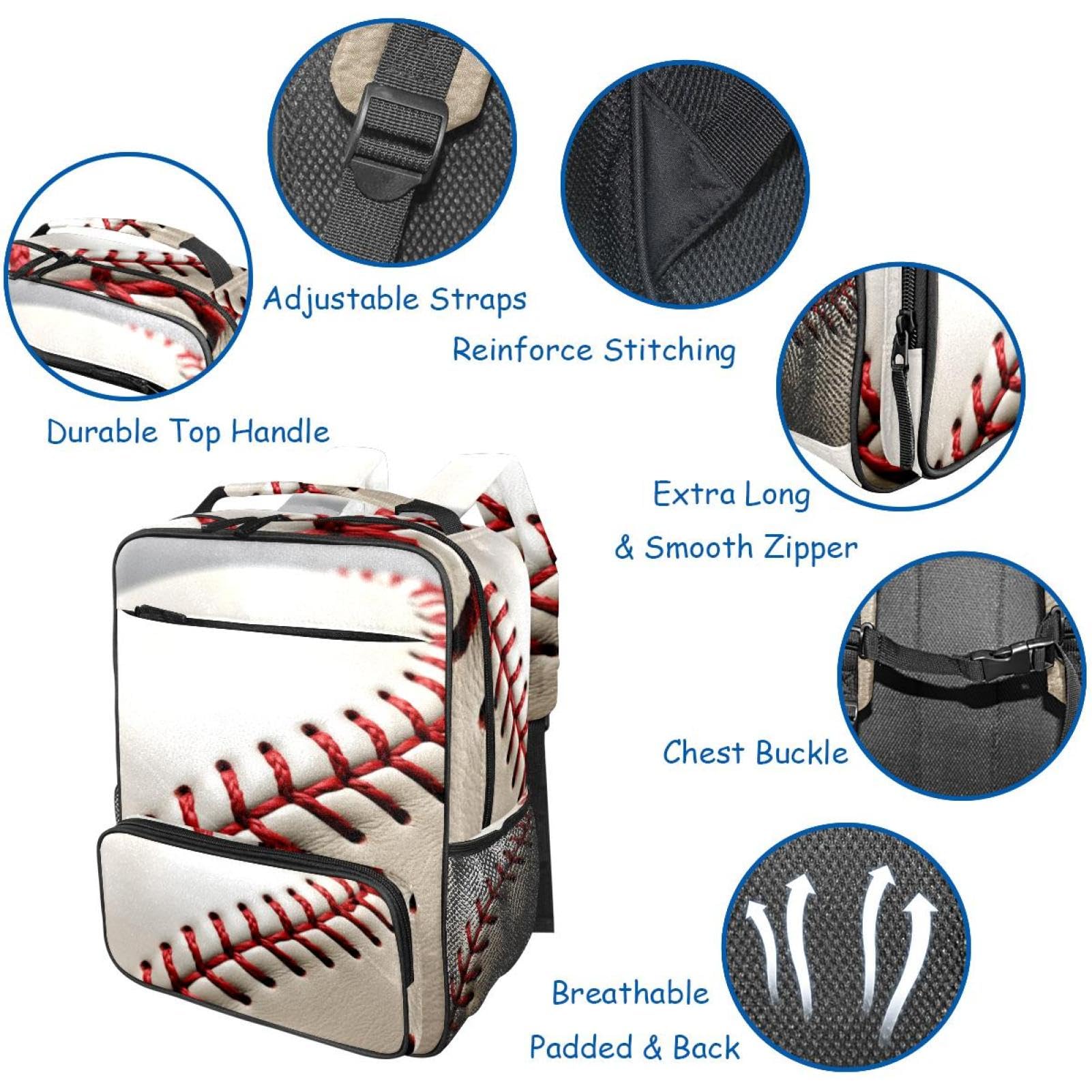 Premium Travel & Work Backpack - Durable Baseball Line Texture Design - Perfect for Business Trips, Commuting & Outdoor Adventures
