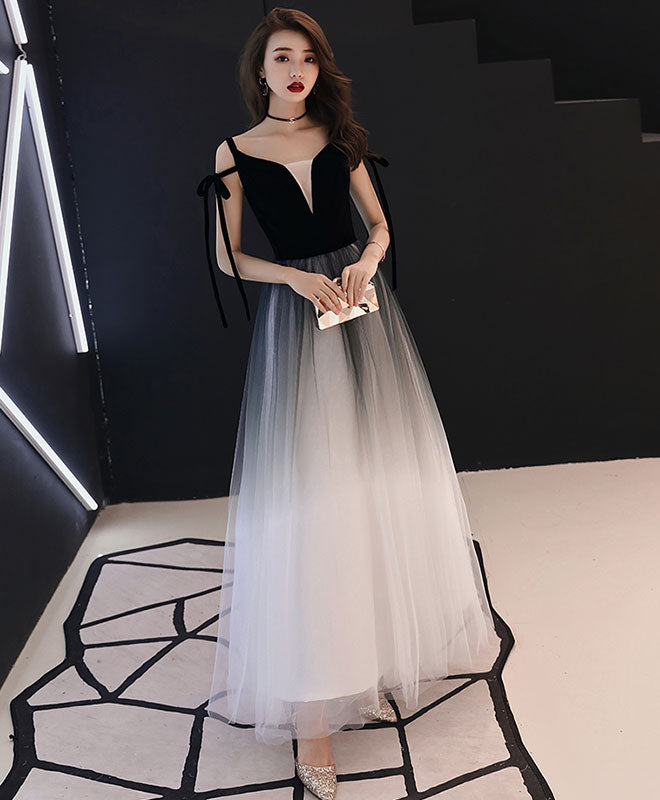 Elegant Black Tulle Long Prom Dress for Women - Formal Evening Gown for Homecoming, Ball, and Special Occasions