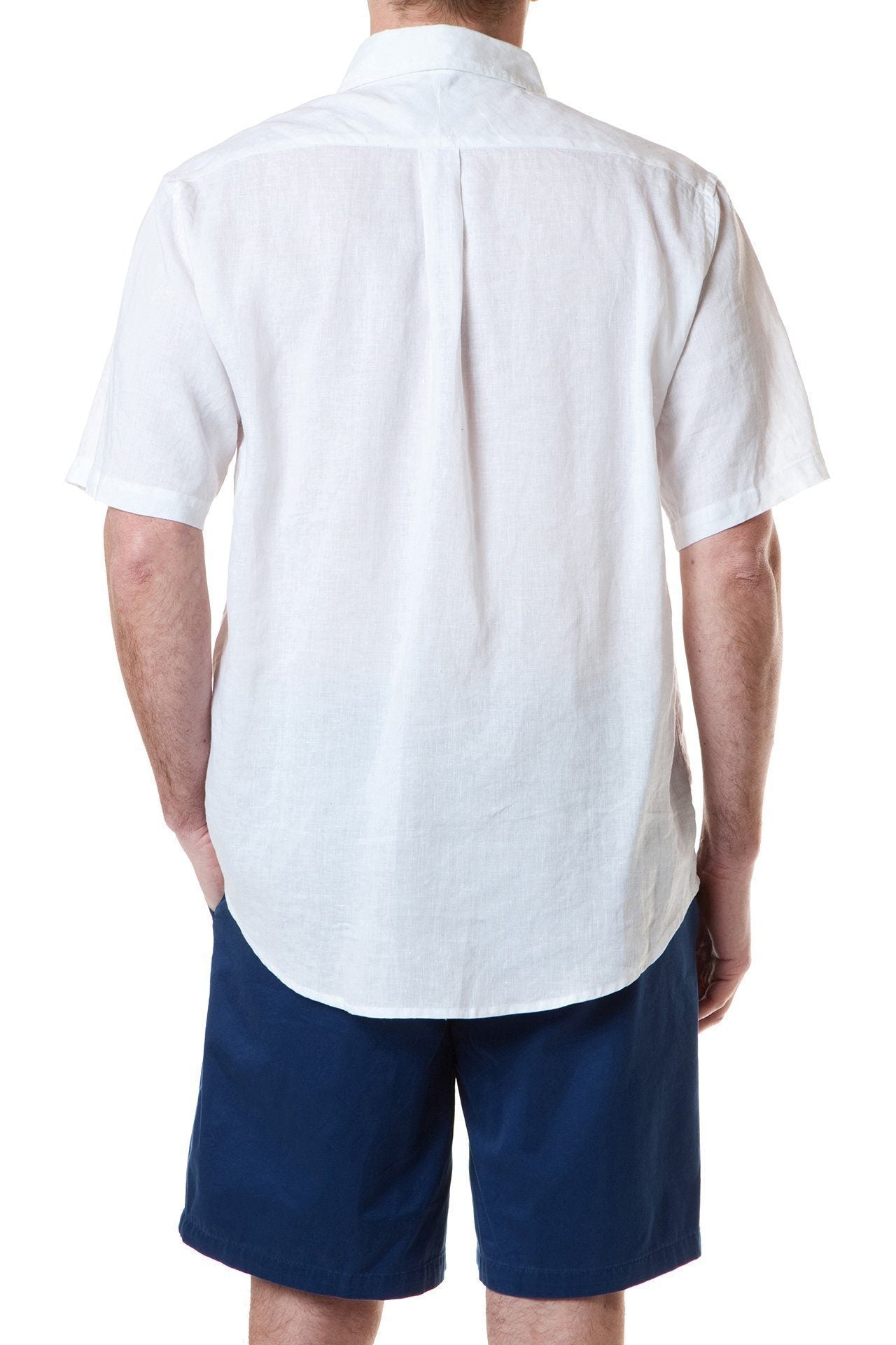 Chase Short Sleeve Linen Shirt for Men - Breathable White Summer Casual Top | Perfect for Beach Outings & Outdoor Activities