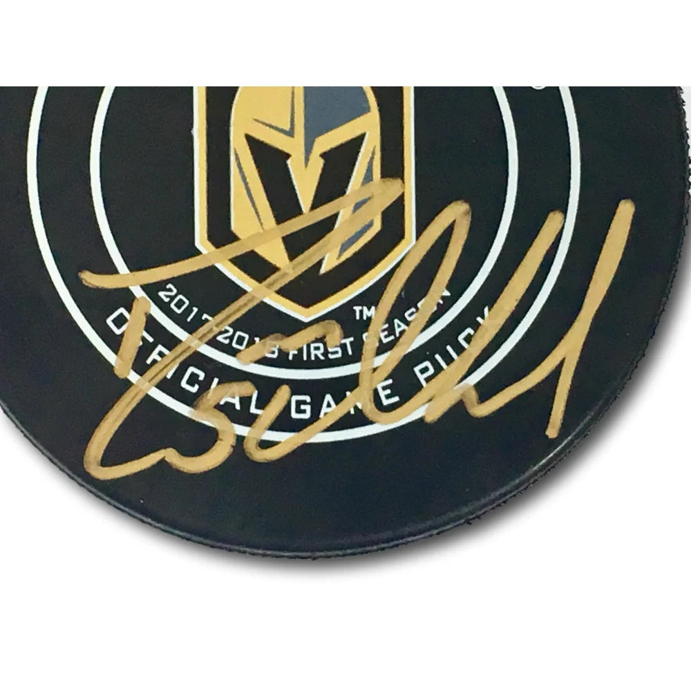 Deryk Engelland Autographed Vegas Golden Knights Hockey Puck with Display Case & JSA COA - VGK Memorabilia for Collectors and Hockey Fans