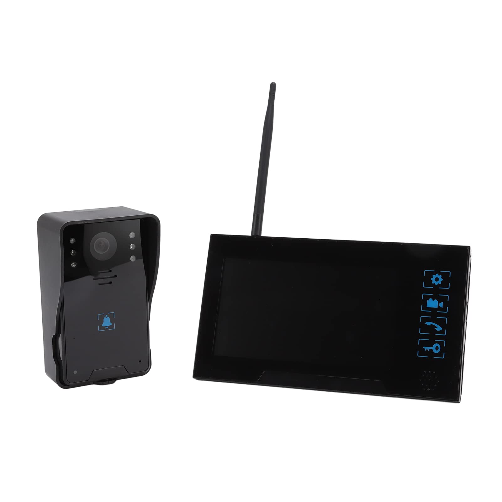 Wireless Video Doorbell with 1080p HD Camera, Night Vision & Motion Sensor, 7 Inch LCD Monitor - Smart Home Security for Front Door, Apartment & Office Use