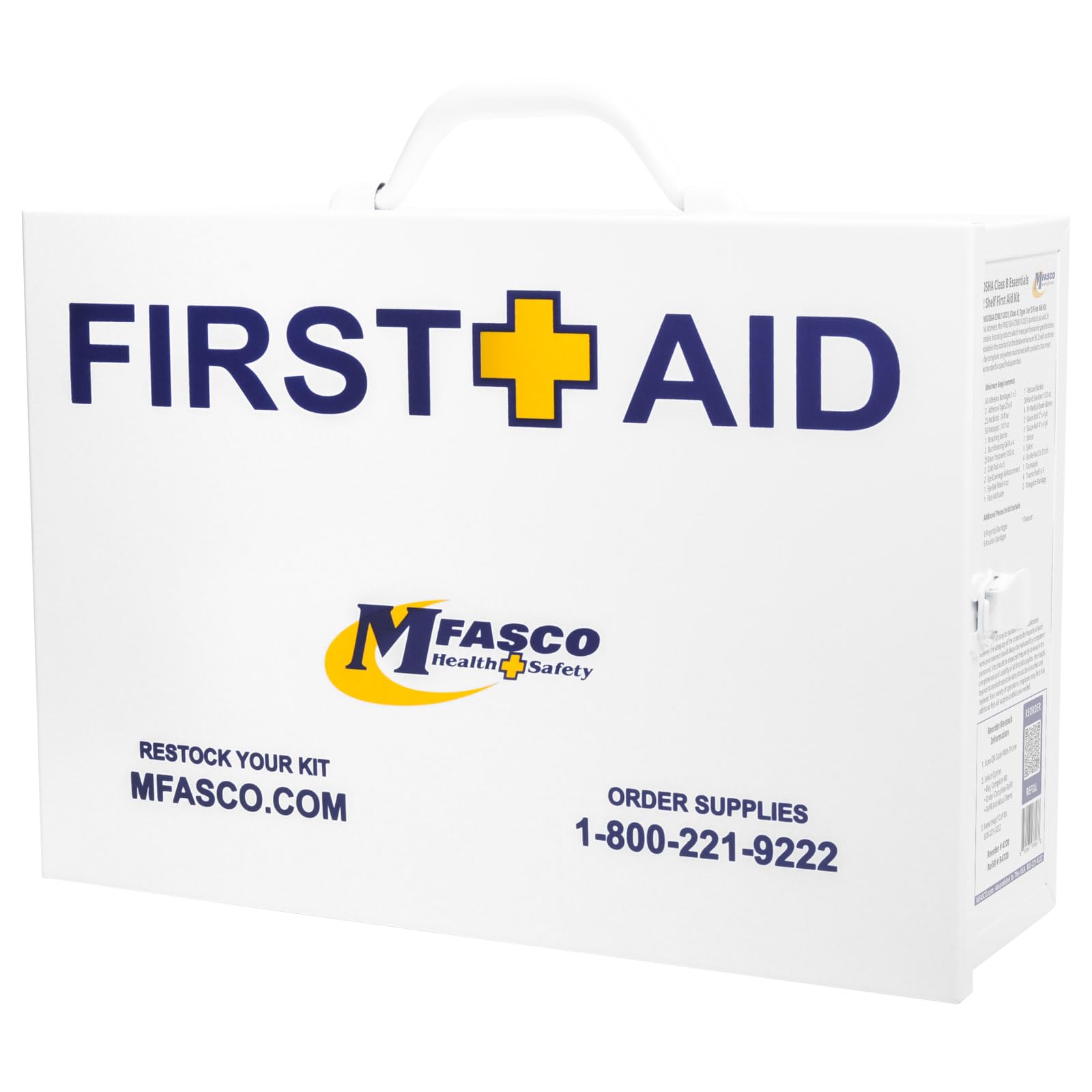 OSHA 2021 Class B Essentials First Aid Kit - 171 Pieces with 2 Shelf Metal Case | Workplace Safety, Emergency Preparedness & Home Use