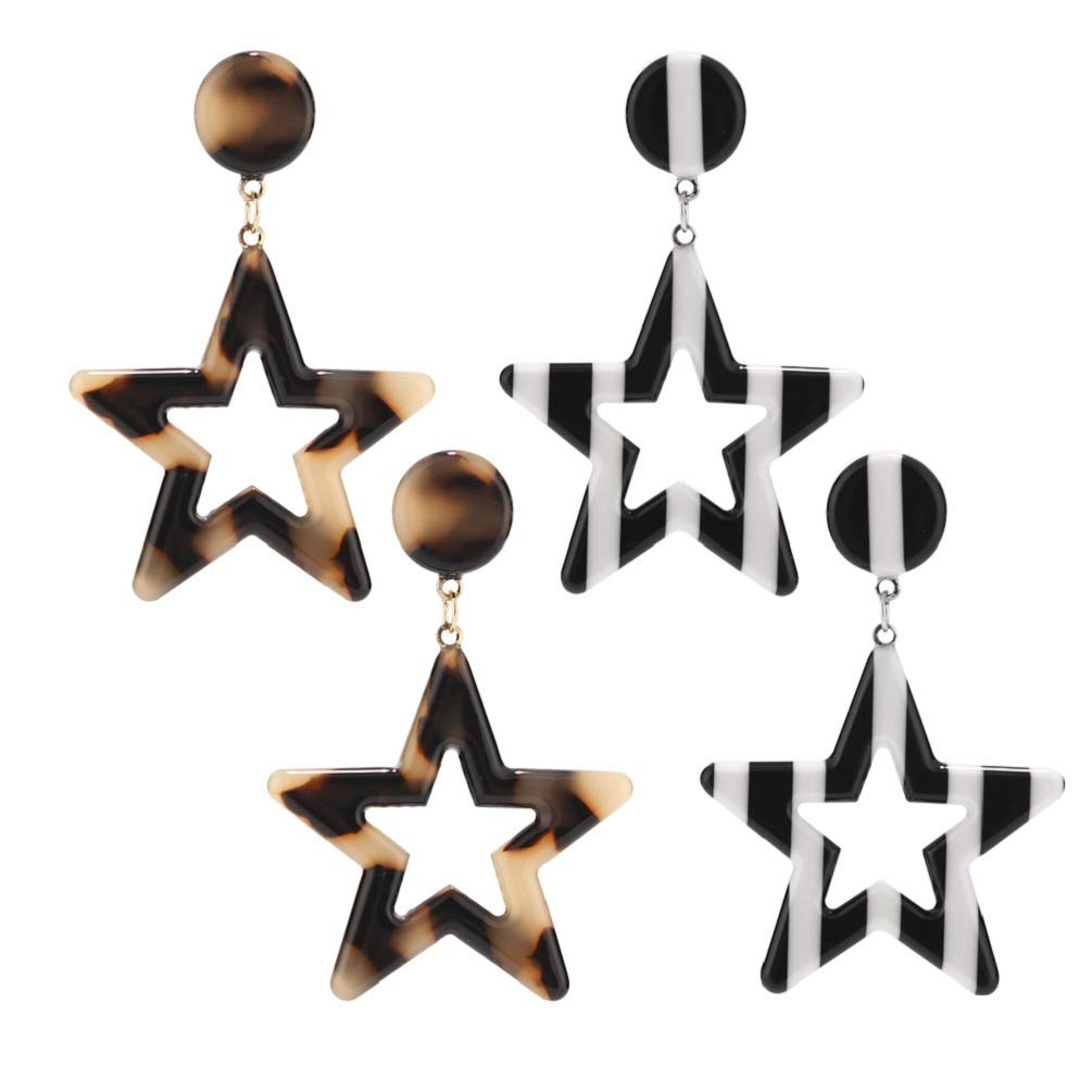 Stylish Acrylic Geometric Drop Dangle Earrings for Women & Girls - Fashion Resin Statement Hoop Jewelry - Perfect for Parties, Work & Everyday Wear