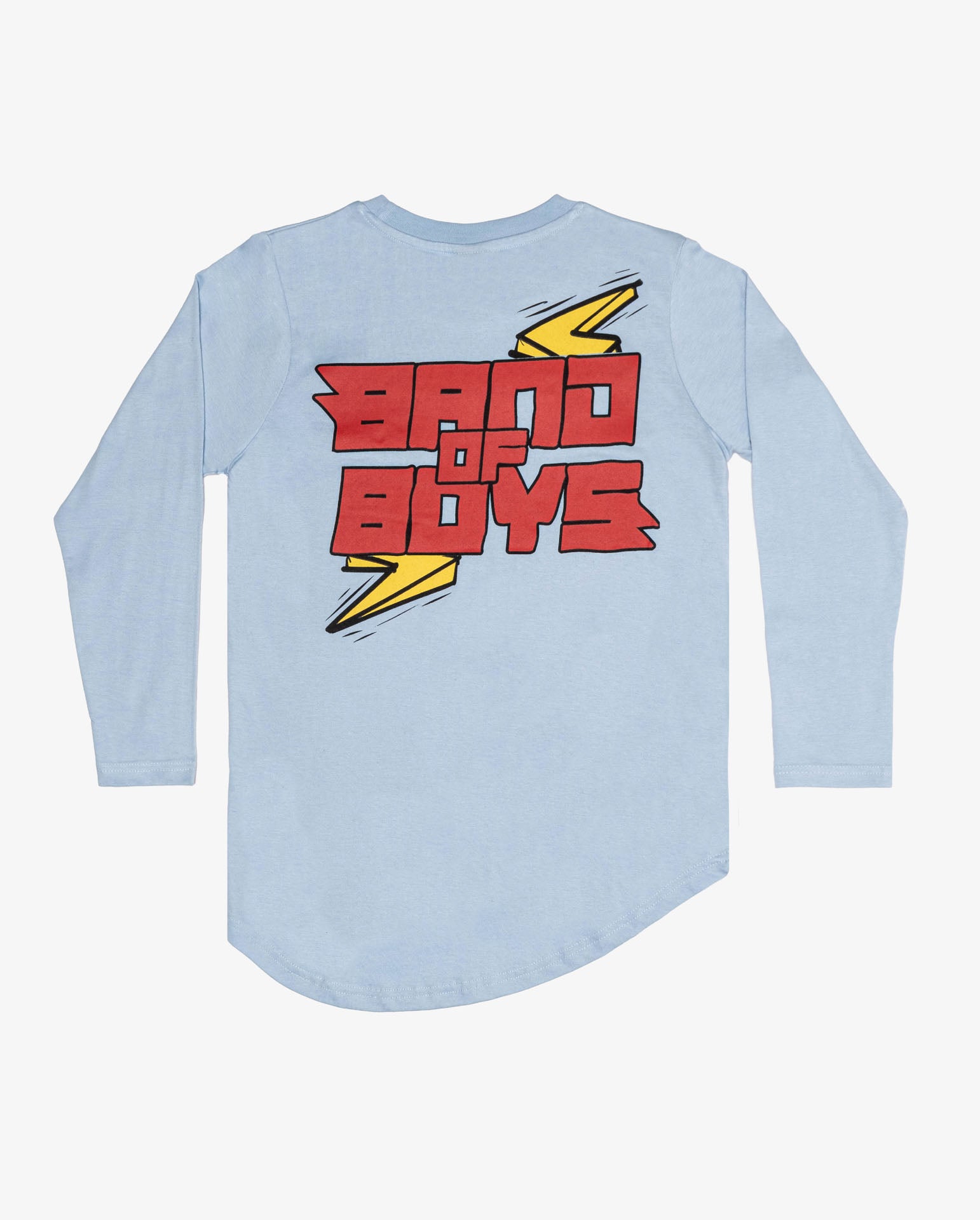 Band of Boys BOB To The Future Asymmetric Long Sleeve Tee - Light Blue | Trendy Graphic T-Shirt for Men, Streetwear Fashion, Casual Outfit