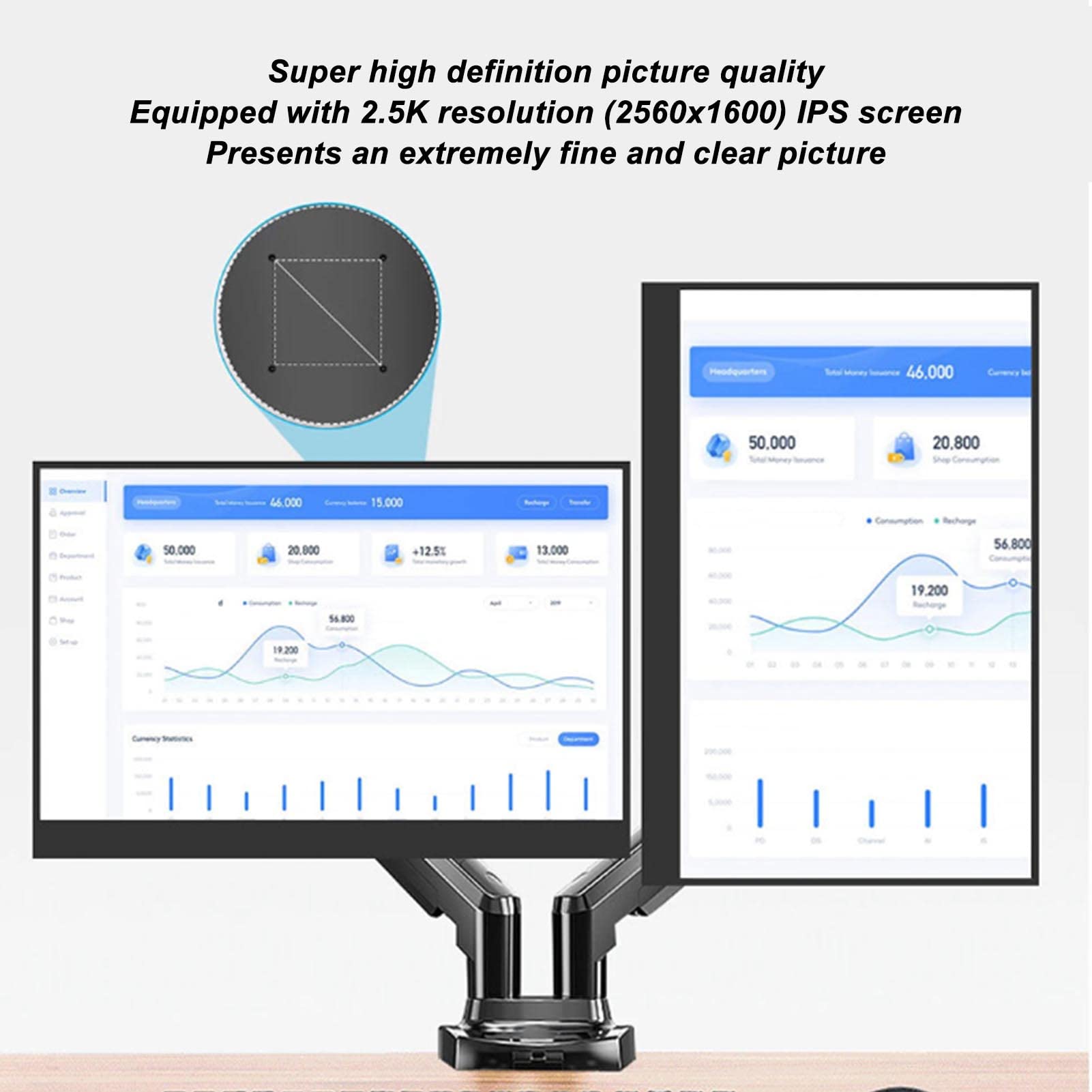 14 Inch Portable Gaming Monitor with 2.5K Resolution, Dual Built-in Speakers - Perfect for Switch, PS3/4/5, PC - Ideal for Travel, Work & Home Entertainment