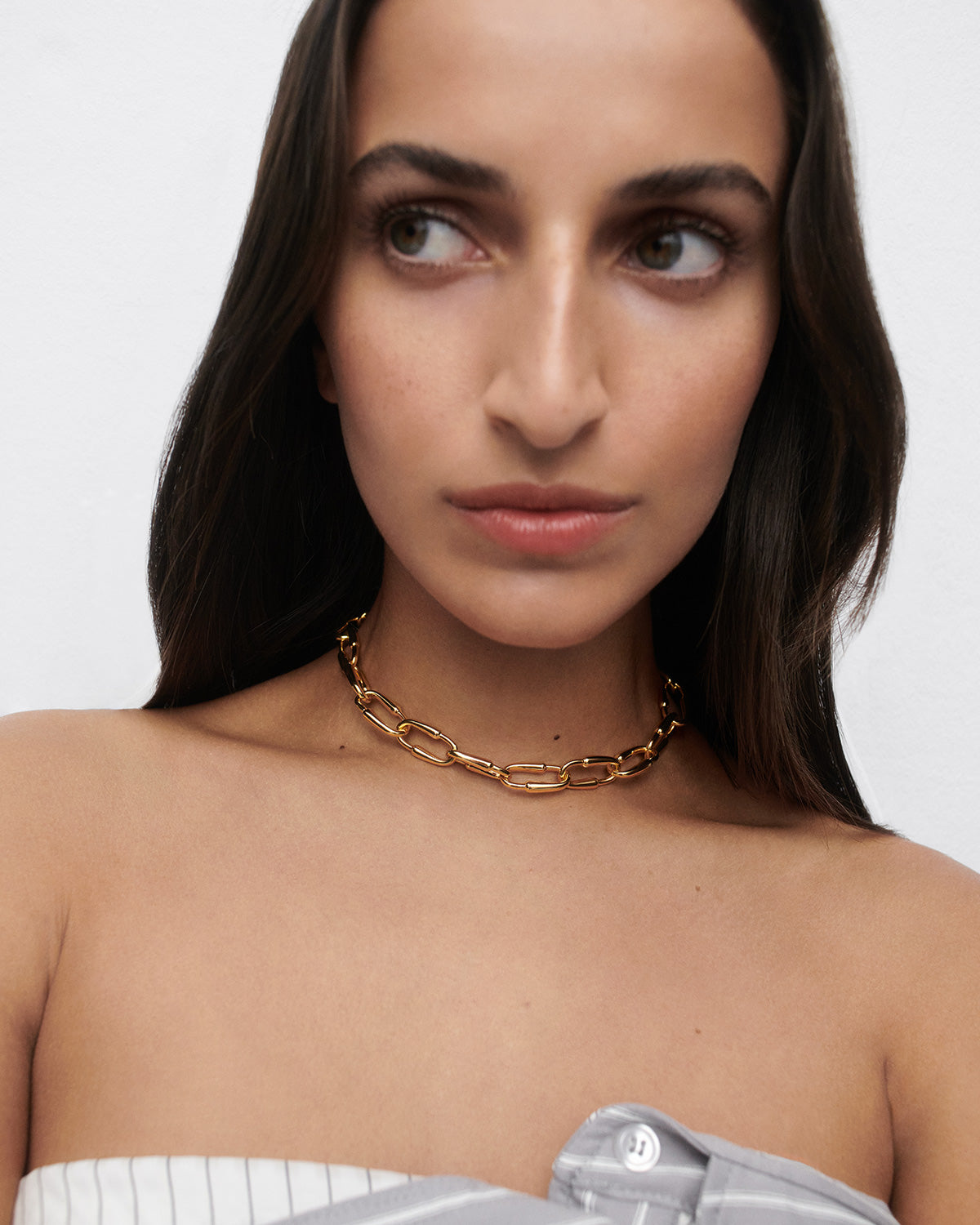 GRID 5 Loop Chain Necklace for Women - Trendy Layered Gold Plated Jewelry - Perfect for Everyday Wear, Date Night & Special Occasions