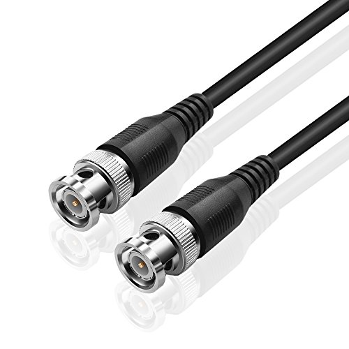 Premium RG6 Coaxial Cable Male to Male - Heavy Duty Shielding, BNC to BNC Connectors, 75 Ohm HD SDI Cable (50FT) - Perfect for CCTV, Security Systems & Professional Video Equipment