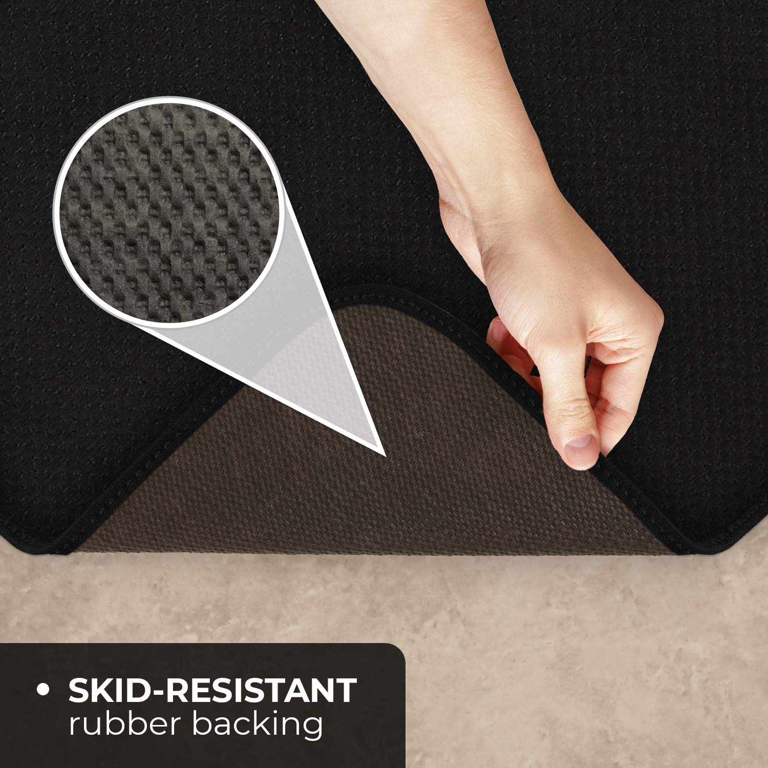 Non-Slip Carpet Runner - 6 Feet x 27 Inches Black - Perfect for Stairs, Hallways & High-Traffic Areas - Skid-Resistant Home Safety Solution