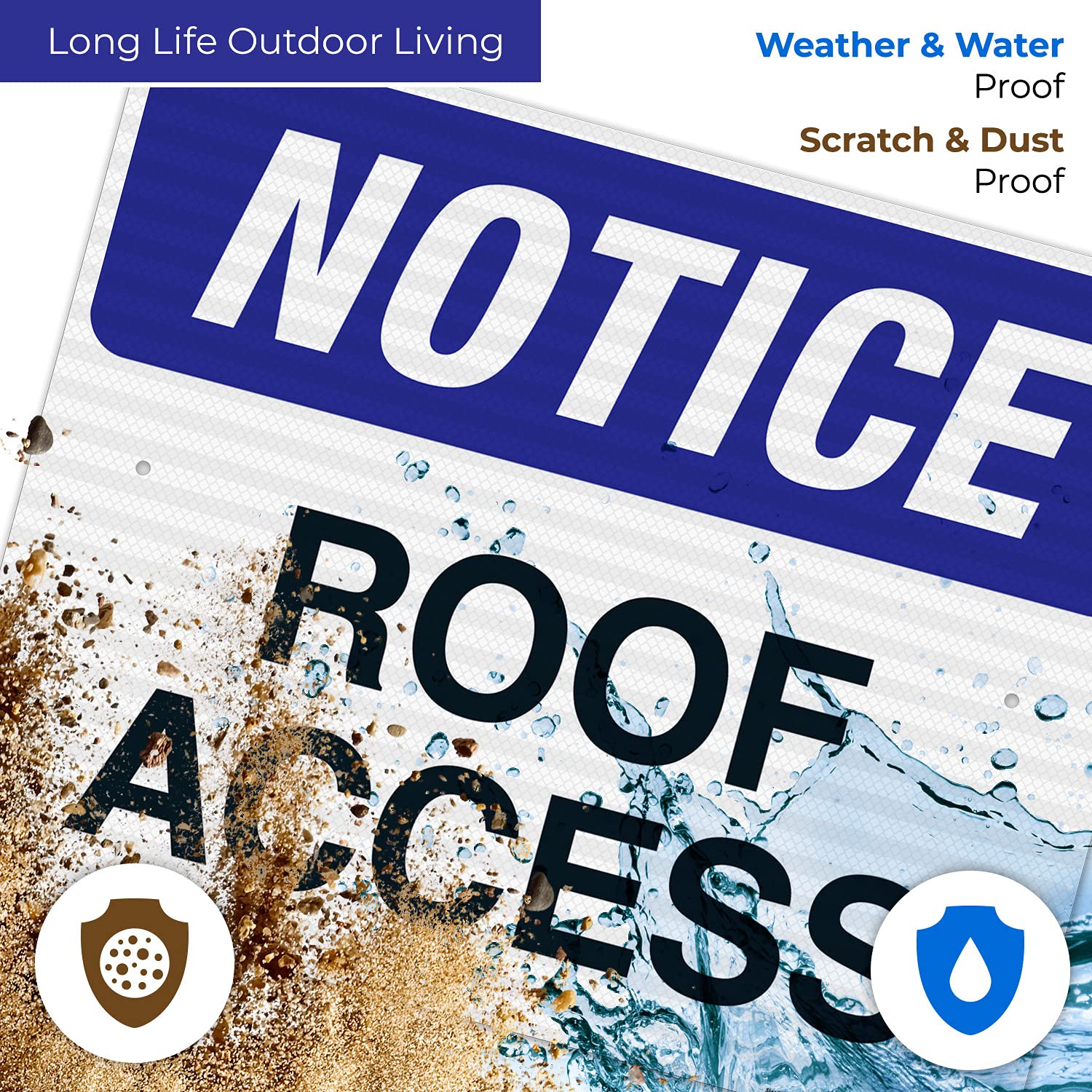 24x30 Inches 3M EGP Reflective Aluminum Roof Access Sign - .080 Thick, Fade Resistant, Made in USA - Perfect for Construction Sites, Warehouses & Industrial Safety Marking