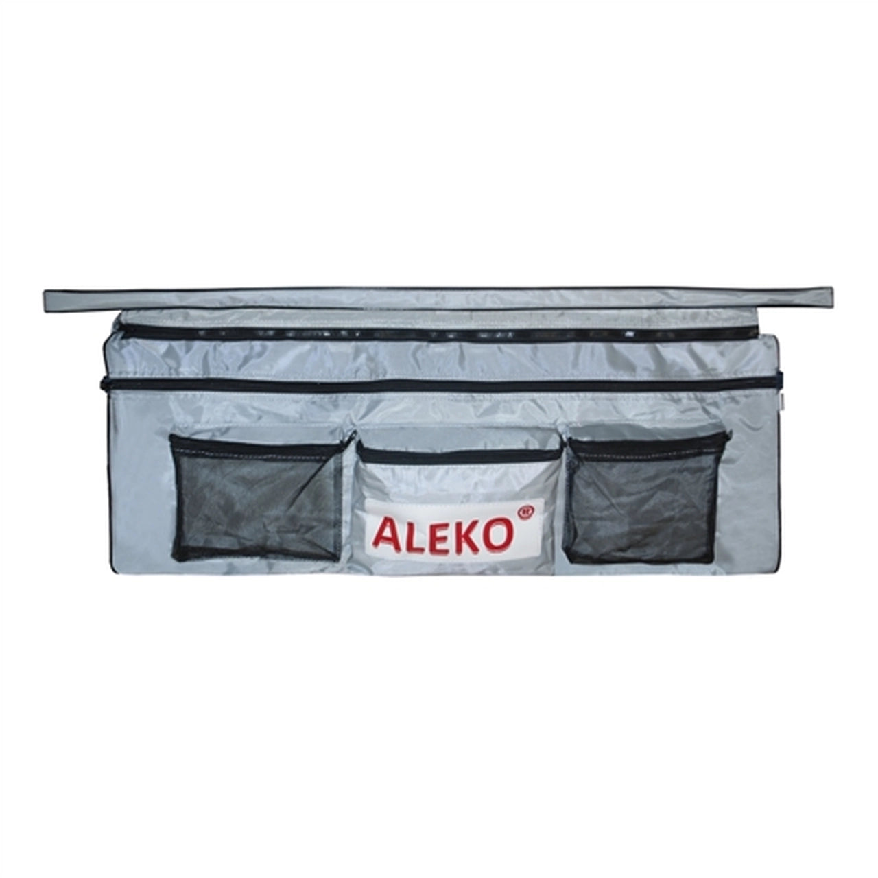 **Aleko Waterproof Inflatable Boat Seat Cushion with Storage Bag & Pockets - 41x9 Inches, Gray - Perfect for Fishing, Kayaking & Boating Comfort**
