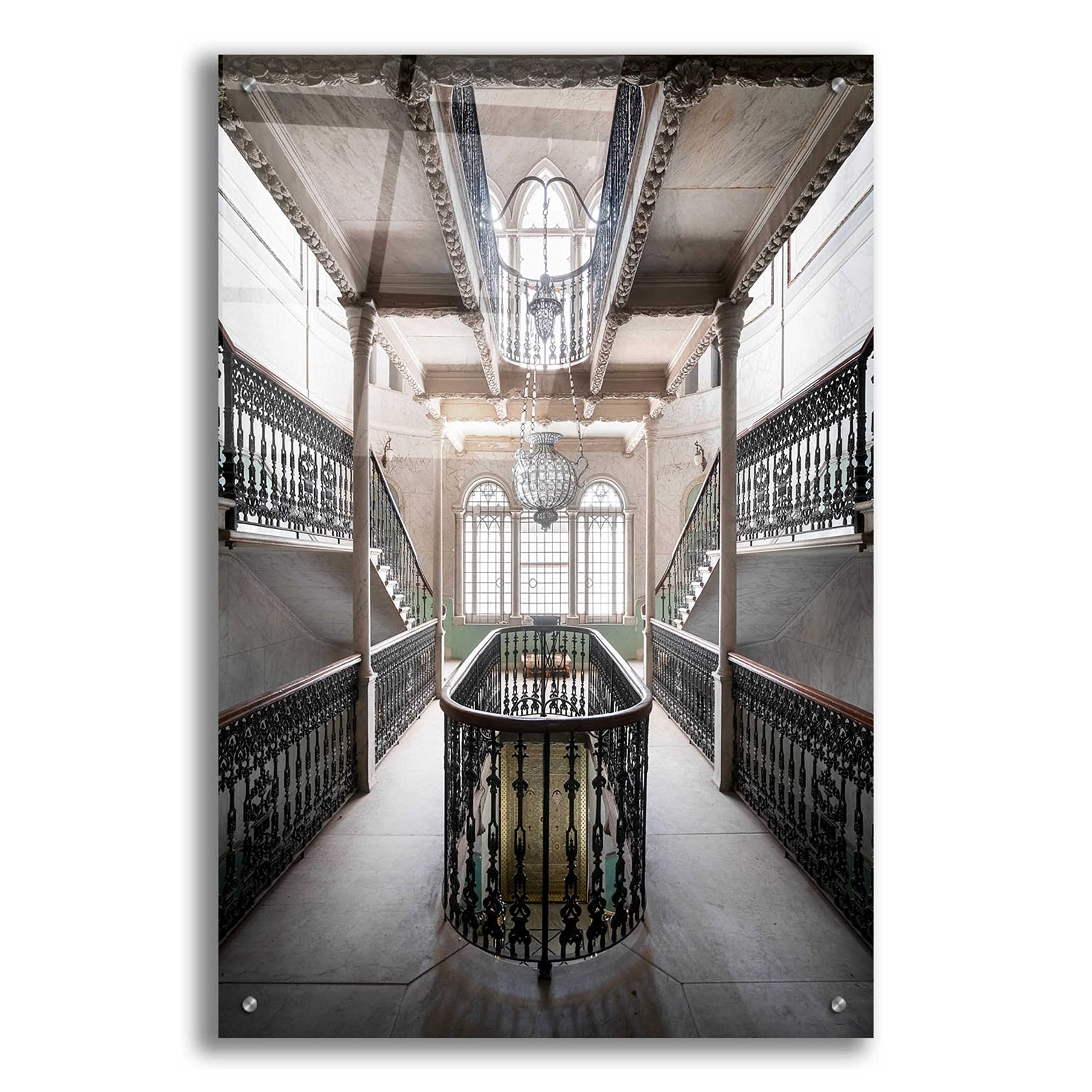 Roman Robroek 'Sursock Staircase' Acrylic Glass Wall Art Print - 24x36 Inches Modern Home Decor - Perfect for Living Room, Bedroom & Office Spaces