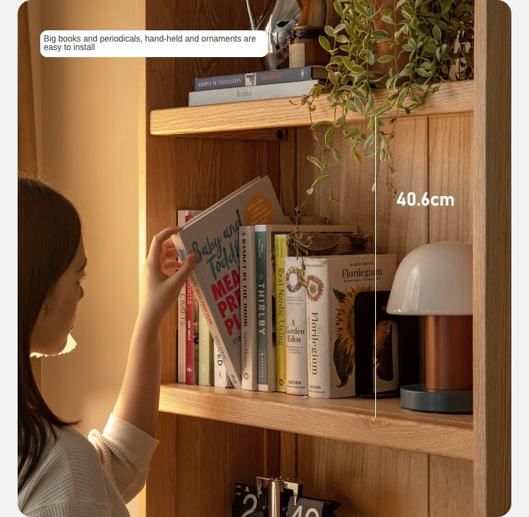 Solid Oak and Ash Wood Bookcase - Sturdy Bookshelf for Home, Office & Library - Perfect for Organizing Books, Decor & Storage
