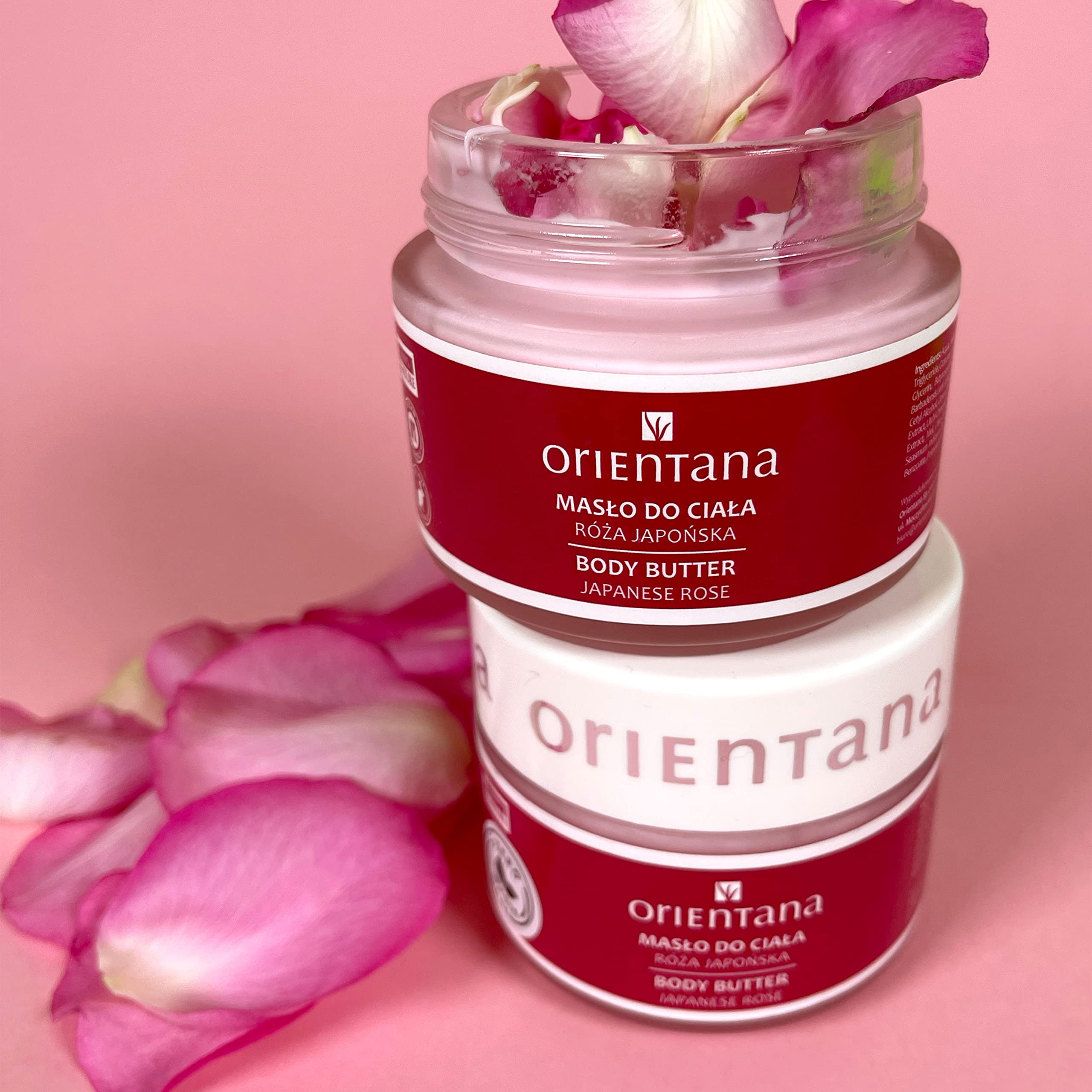 Orientana Natural Body Butter with Japanese Rose - Deeply Moisturizing & Regenerating, Nourishes & Firms Skin, Smooths & Softens - 100g | Perfect for Dry Skin Care, Daily Hydration & Spa Treatment at Home