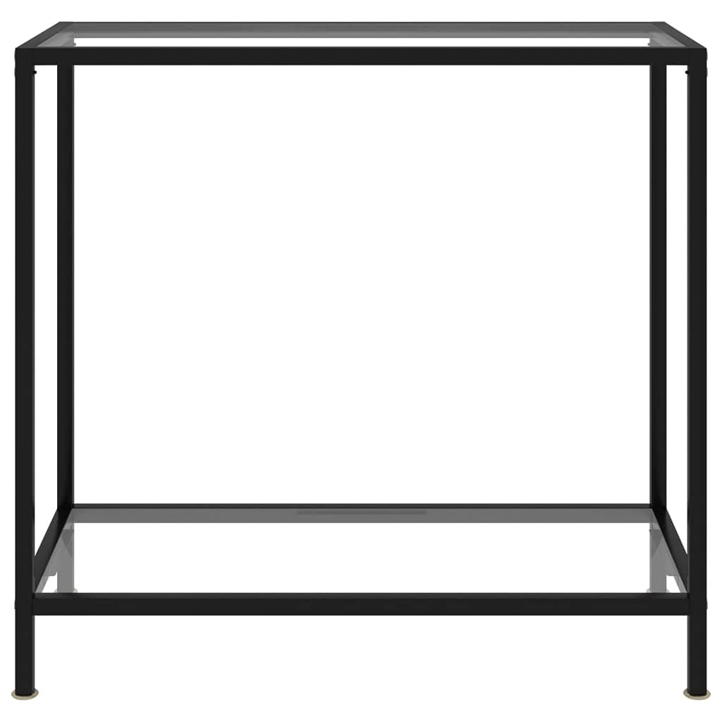 Modern 2-Tier Tempered Glass Console Table - Transparent Coffee Table & Bedside Table for Living Room, Office, Waiting Area & Guest Room - Durable Glass Edges for Home & Commercial Spaces