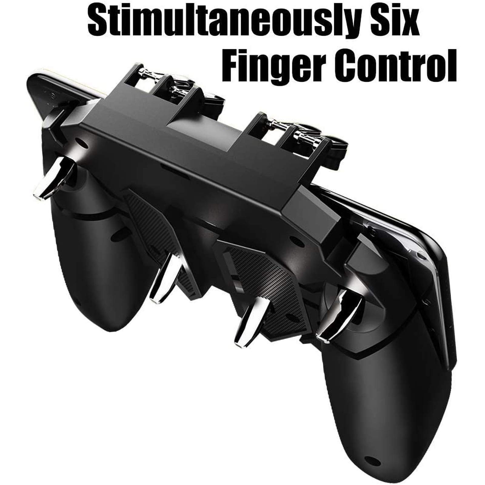 Upgraded 6-Finger Mobile Game Controller for Android & iOS - Sensitive Triggers for Shooter Games Like Knives Out, PUBG & Call of Duty Mobile | Perfect for Competitive Gaming & Esports Tournaments