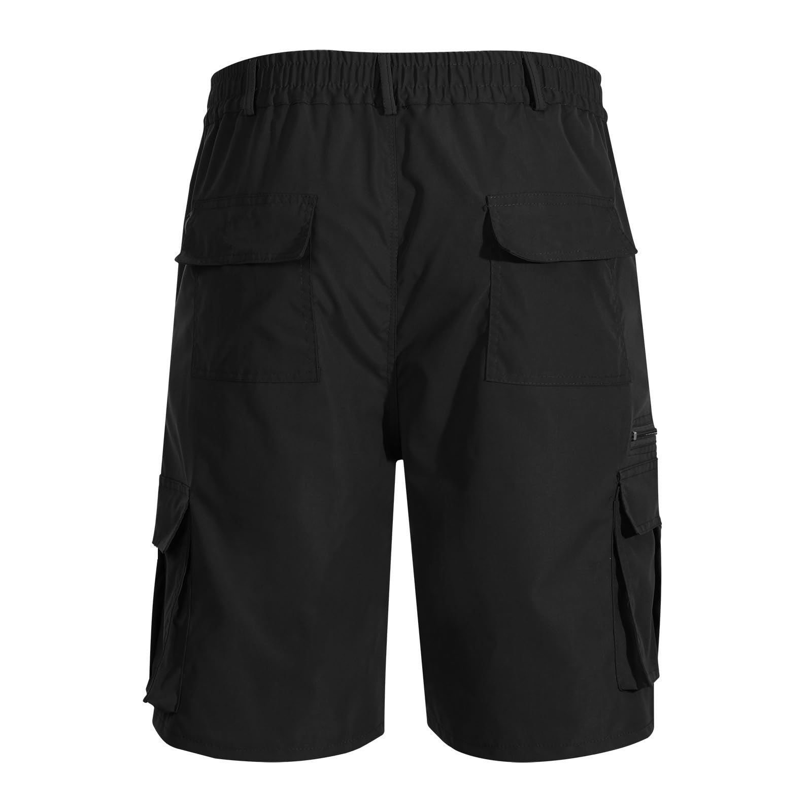 **Men's Lightweight Cargo Shorts with Elastic Waist & Multiple Pockets - Summer Work Shorts for Big & Tall - Perfect for Outdoor Activities, Hiking, and Casual Wear**