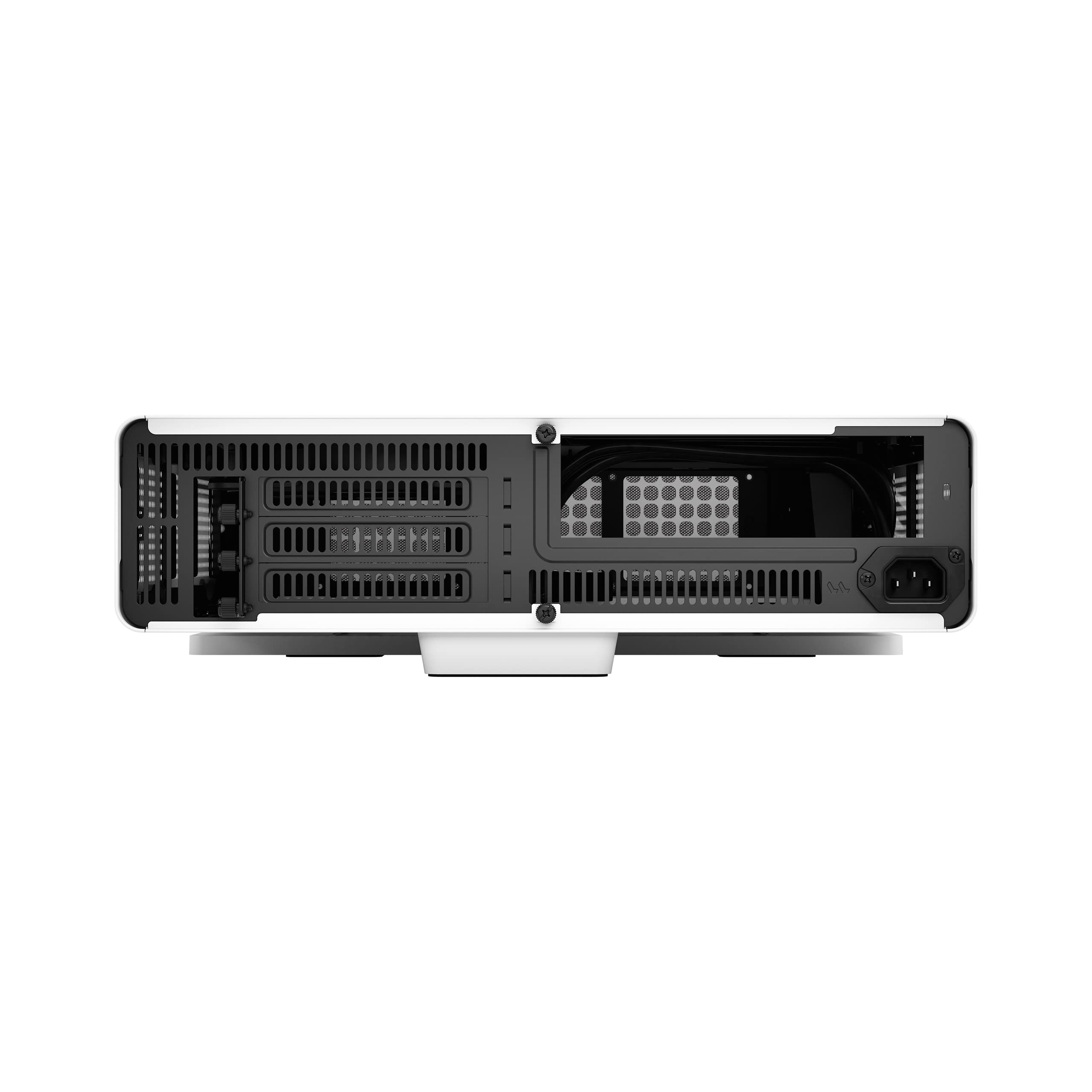 Fractal Design Ridge White ITX PC Case - PCIe 4.0 Riser Card & 2x140mm PWM Fans Included - USB Type-C - Compact Gaming Computer Case for Home Theater & Workstation Setup
