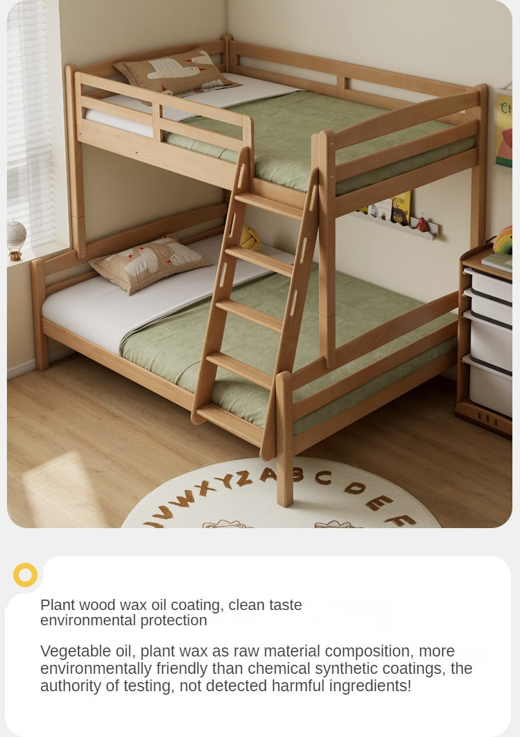 Solid Wood Beech & Birch White Detachable Bunk Bed for Kids - Perfect for Small Bedrooms, Guest Rooms & Space-Saving Kids' Rooms