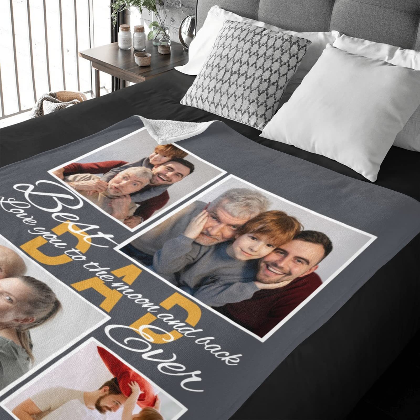 Personalized Photo Blanket 30x40 Inch - Custom Sherpa Blanket with Pictures for Mom, Dad, Kids, Couples & Friends | Perfect Gift for Birthday, Anniversary & Family Gatherings