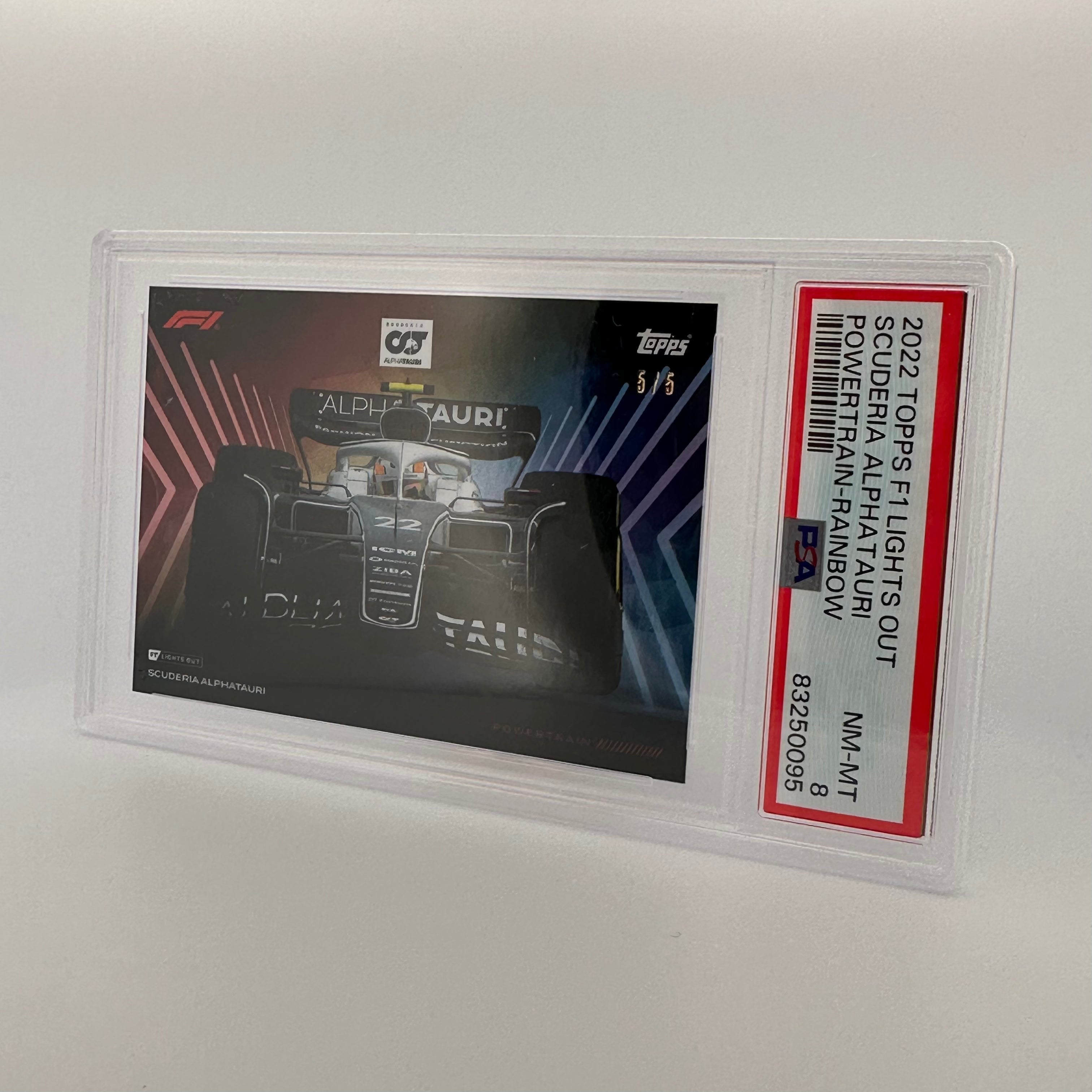 PSA 8 Graded Scuderia Alphatauri Powertrain Rainbow 5/5 - Rare F1 Racing Collectible for Display & Investment