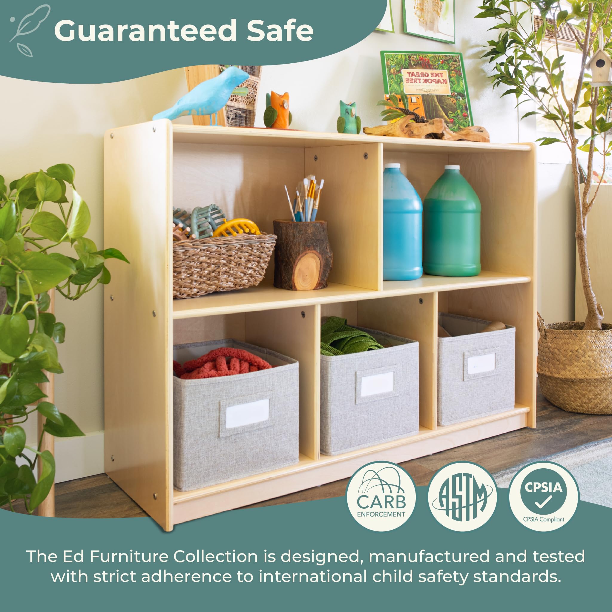 Guidecraft EdQ 5-Compartment Wooden Storage Organizer 30