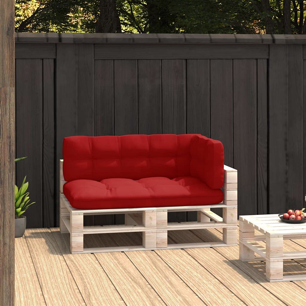 Premium Pallet Sofa Cushions Set of 3 - Waterproof Outdoor Patio Cushions, Universal Floor Cushions for Garden, Deck & Poolside Furniture - Red (Ships to US)