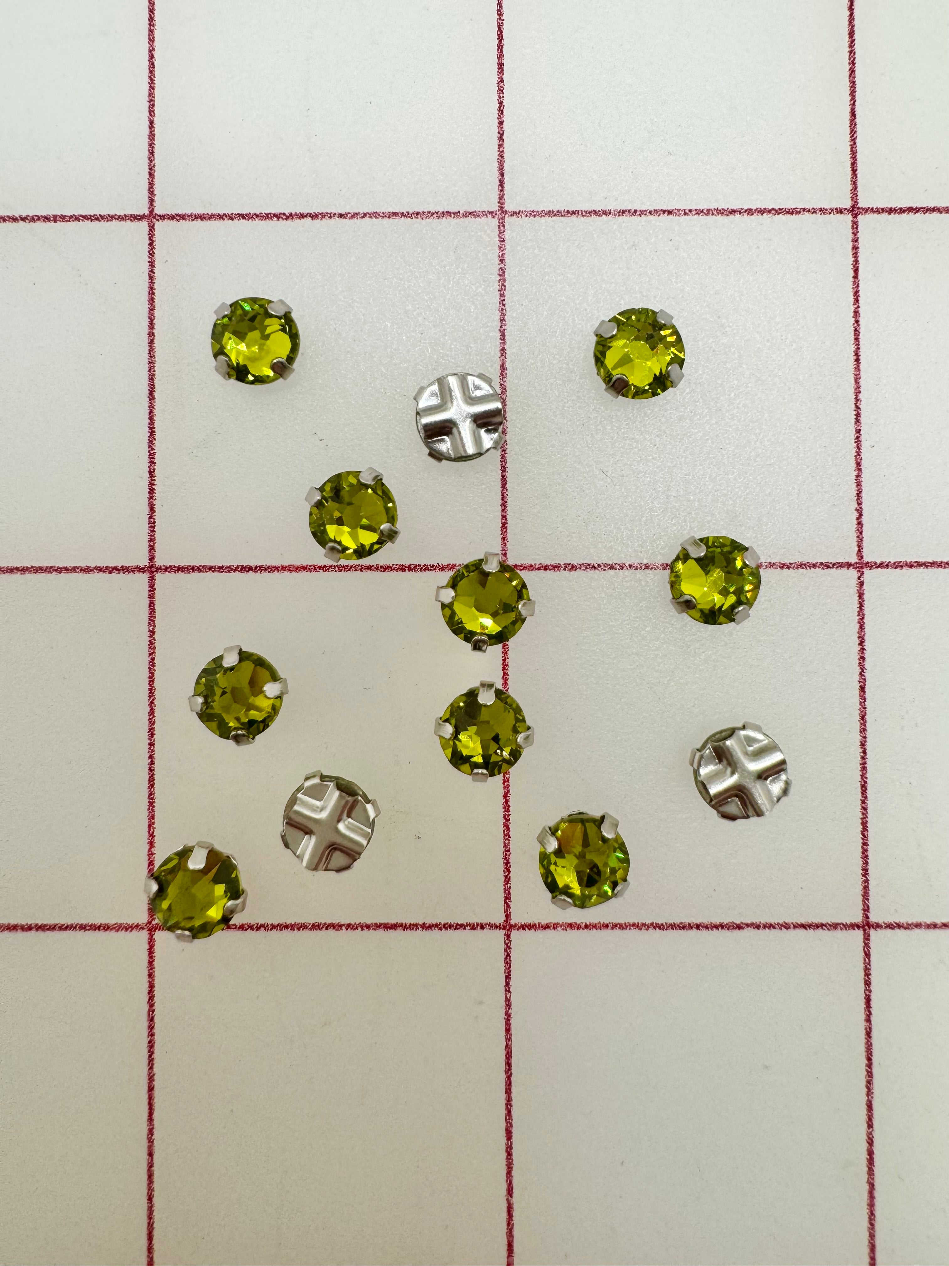 30SS Czech Bright Cut Rose Montees Rhinestones - 12 Pack (New Colors!) - Perfect for DIY Jewelry, Costume Design, and Nail Art Decoration