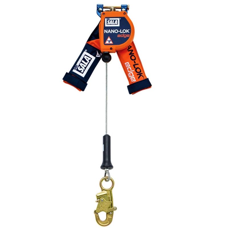 3M 3500217 DBI SALA Nano Lok Edge Self Retracting Lifeline - 8 Ft (2.4 M) Web Cable with Quick Connect for Fall Protection | Ideal for Construction, Roofing & Industrial Safety Work
