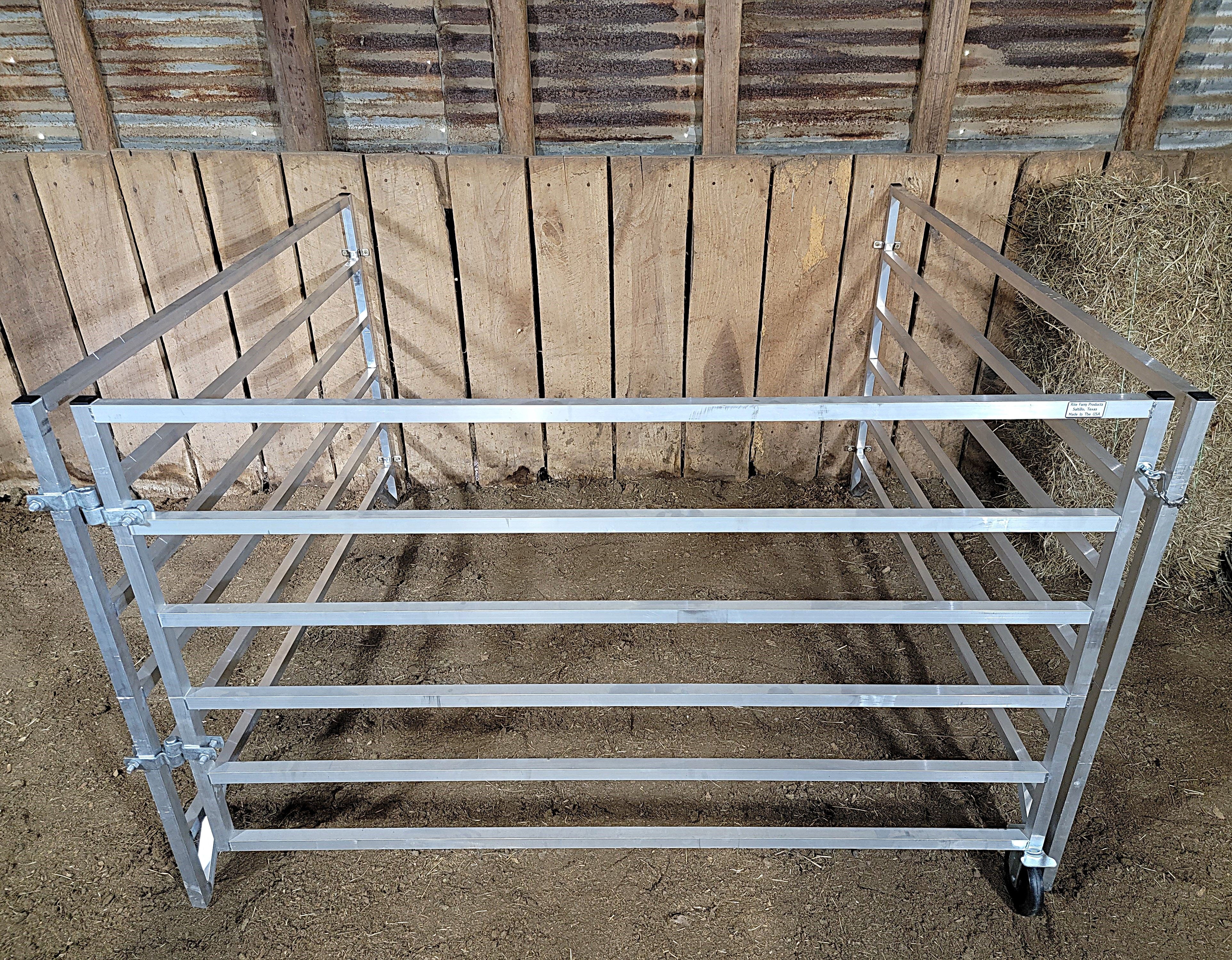 5x5 Ft Aluminum Wall Mounted Stall Kit with 6 Rails - Includes 2 Panels & 1 Gate for Horse Stalls, Barns & Livestock Enclosures