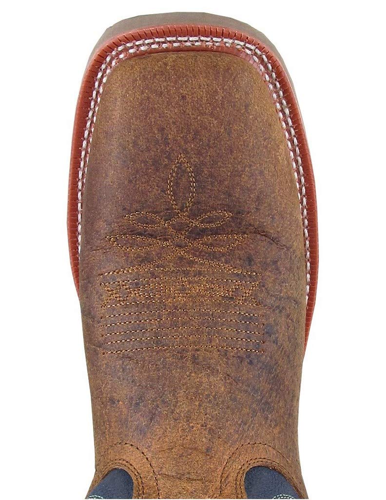 Men's Smoky Brown Square Toe Work Boots - Durable Leather Western Boots for Cowboy, Ranch & Outdoor Work | Comfortable for Daily Wear & Country Style Fashion