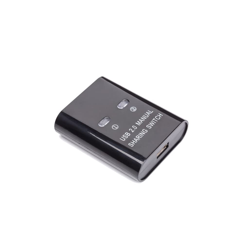 USB 2.0 Printer Sharing Hub - 2-Port Manual Switch for 2 Computers | USB Splitter Adapter & Switcher | Perfect for Home Office & Small Business Printing Needs
