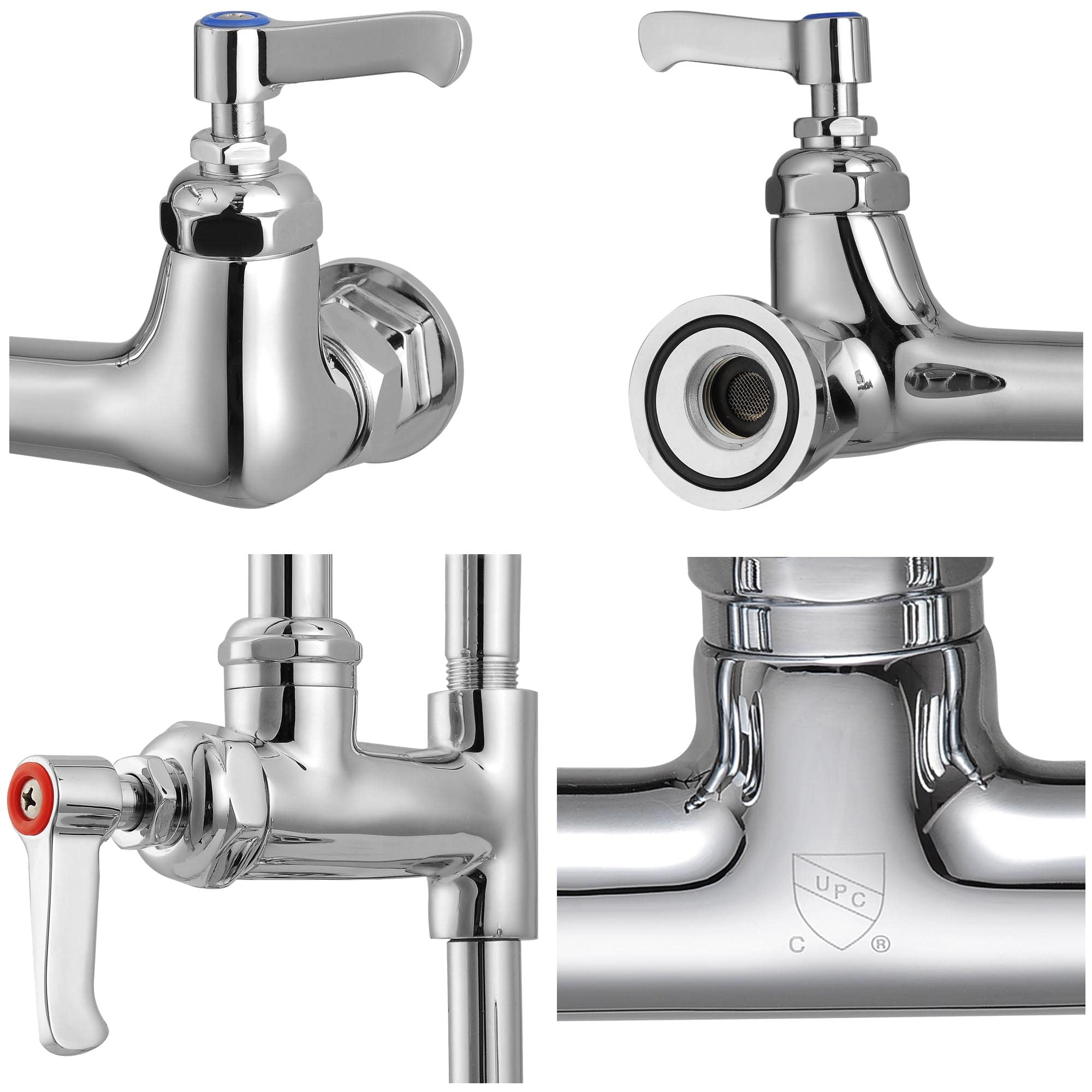 2 Pack Commercial Kitchen Sink Faucet with Sprayer - 44
