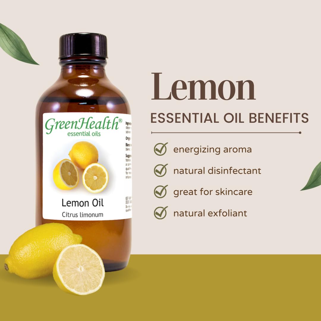 Greenals 100% Pure Lemon Essential Oil - 10ml (30 Oils Set) for Aromatherapy, Diffusers & DIY Skincare | Natural Relaxation & Stress Relief
