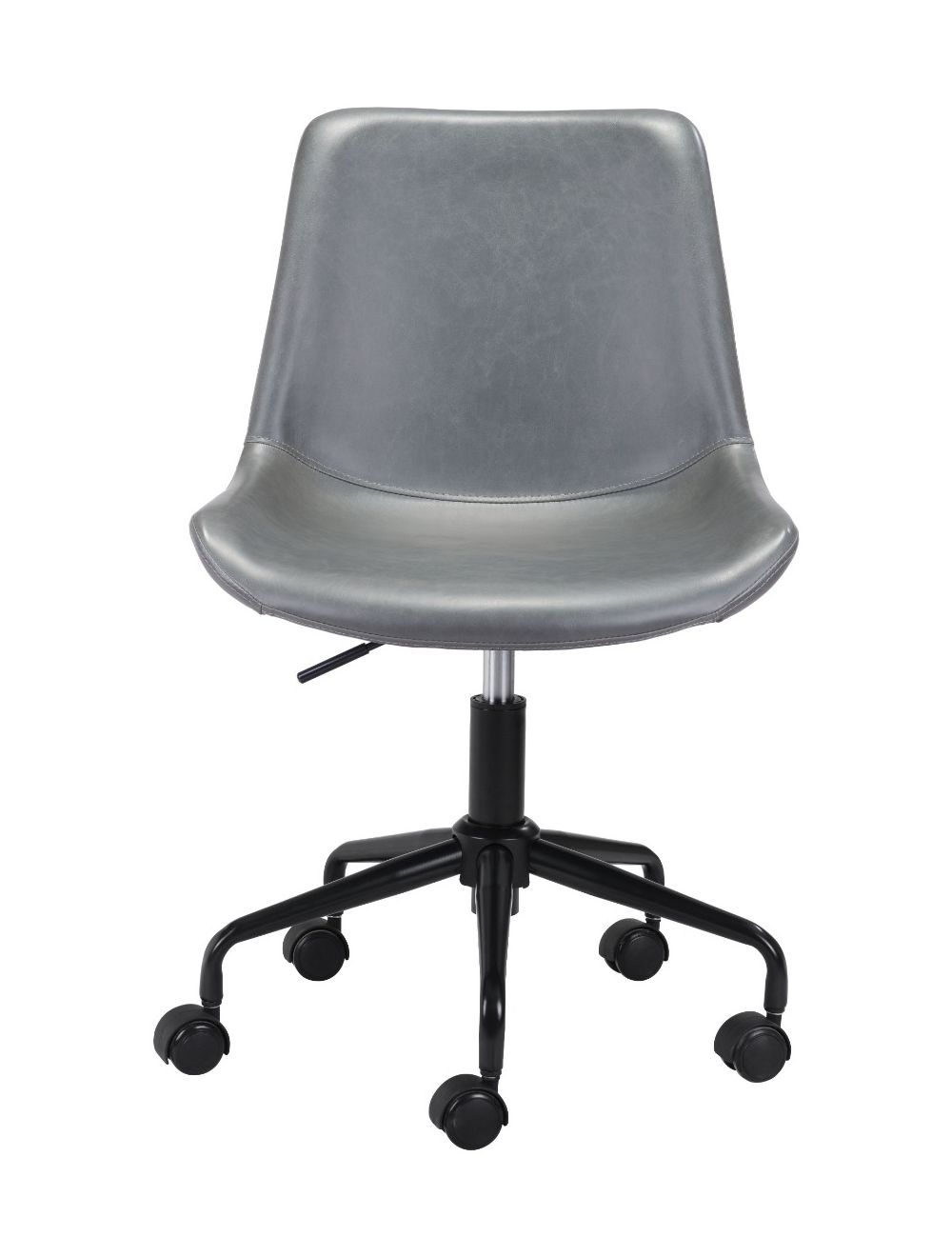 Zuo Modern Byron Office Leather Armless Chair - Ergonomic Executive Desk Chair for Home & Office Workspace - Comfortable Leather Task Chair for Professionals