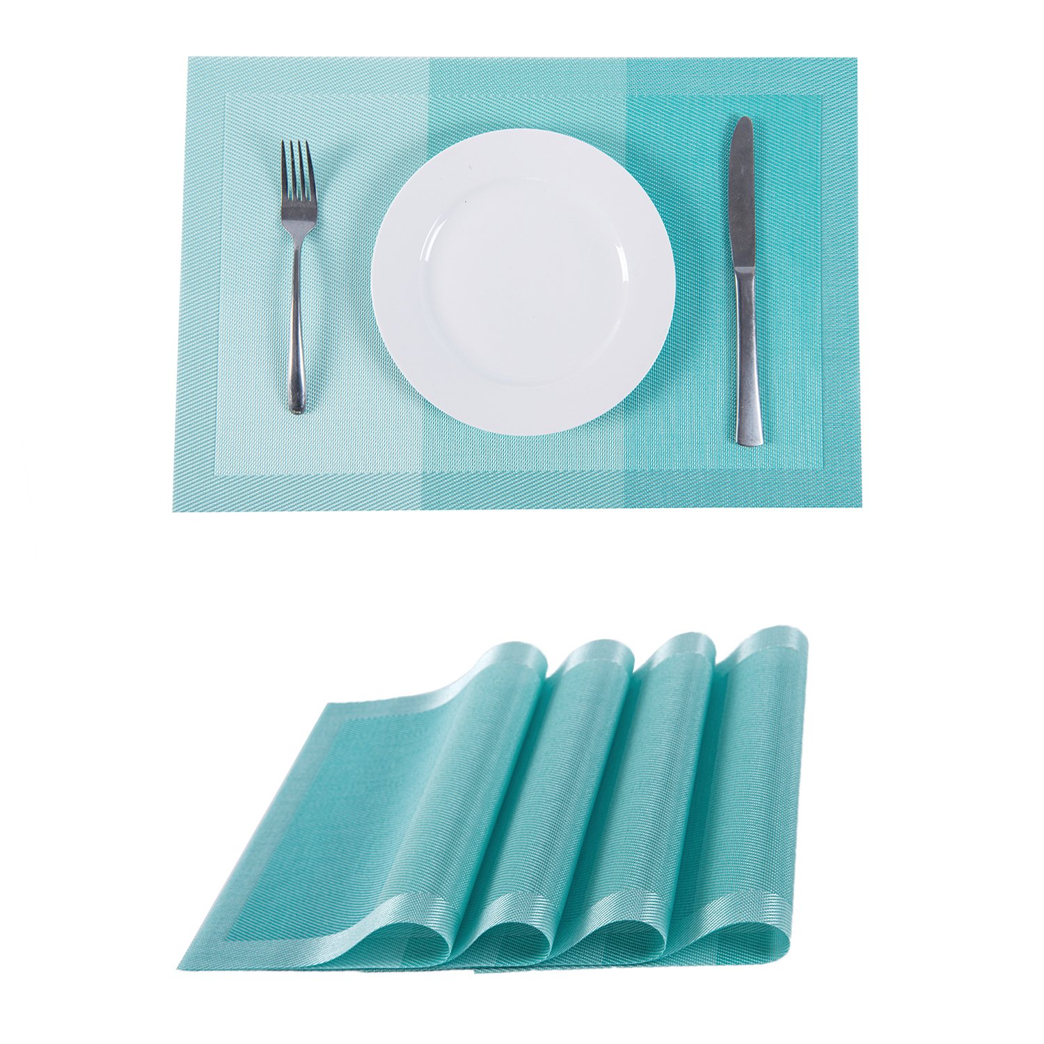 SUNSHINE FASHION Heat-Resistant PVC Placemats Set of 4 - Washable Dining Table Mats for Kitchen & Home Decor - Perfect for Everyday Meals, Dinner Parties and Holiday Gatherings