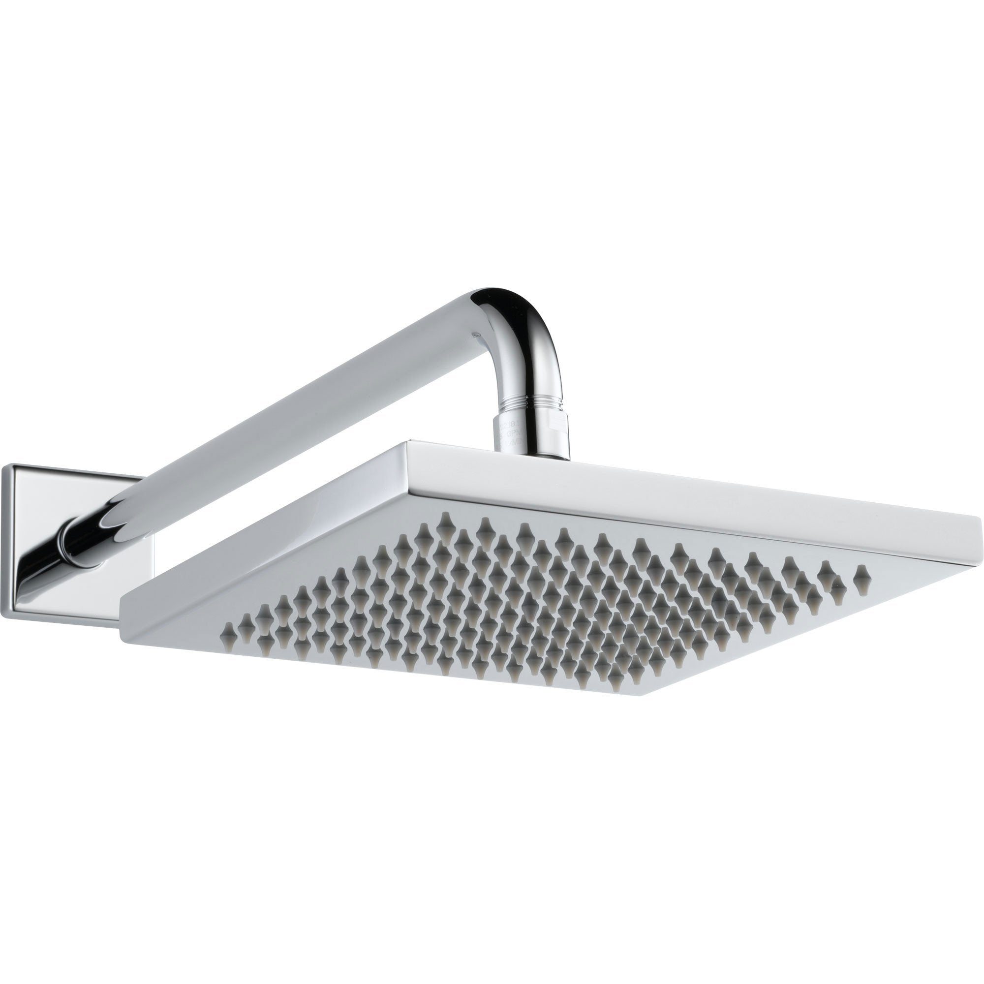 Delta 8 Inch 2.5 GPM Large Square Rain Chrome Showerhead with Adjustable Arm - Water Saving Bathroom Fixture for Luxurious Rainfall Shower Experience