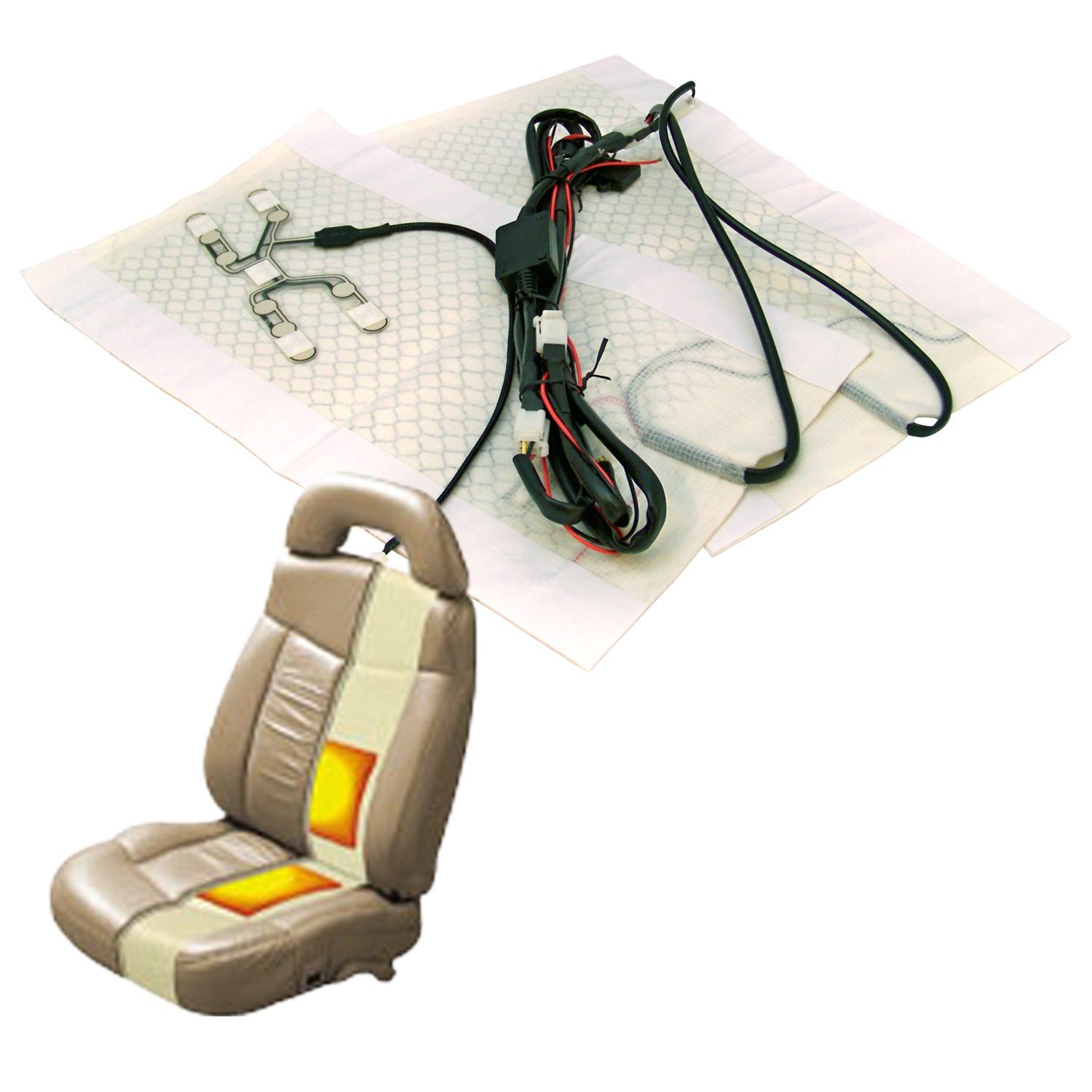 AutoLoc 9653 Heated Seat System - Universal Car Seat Warmer Kit (No Harness or Switch Included) | Fast Heating for Winter Comfort | Perfect for Trucks, SUVs & Cold Climate Driving