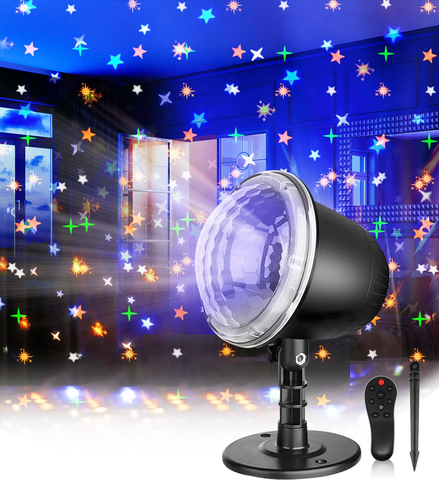 Star Projector Night Light with Remote & Timer - Outdoor Christmas & Holiday LED Light Projector, Waterproof Landscape Lighting for Kids Bedroom, Garden, Wedding & Halloween Decor | Perfect for Nursery, Party, Patio & Seasonal Celebrations
