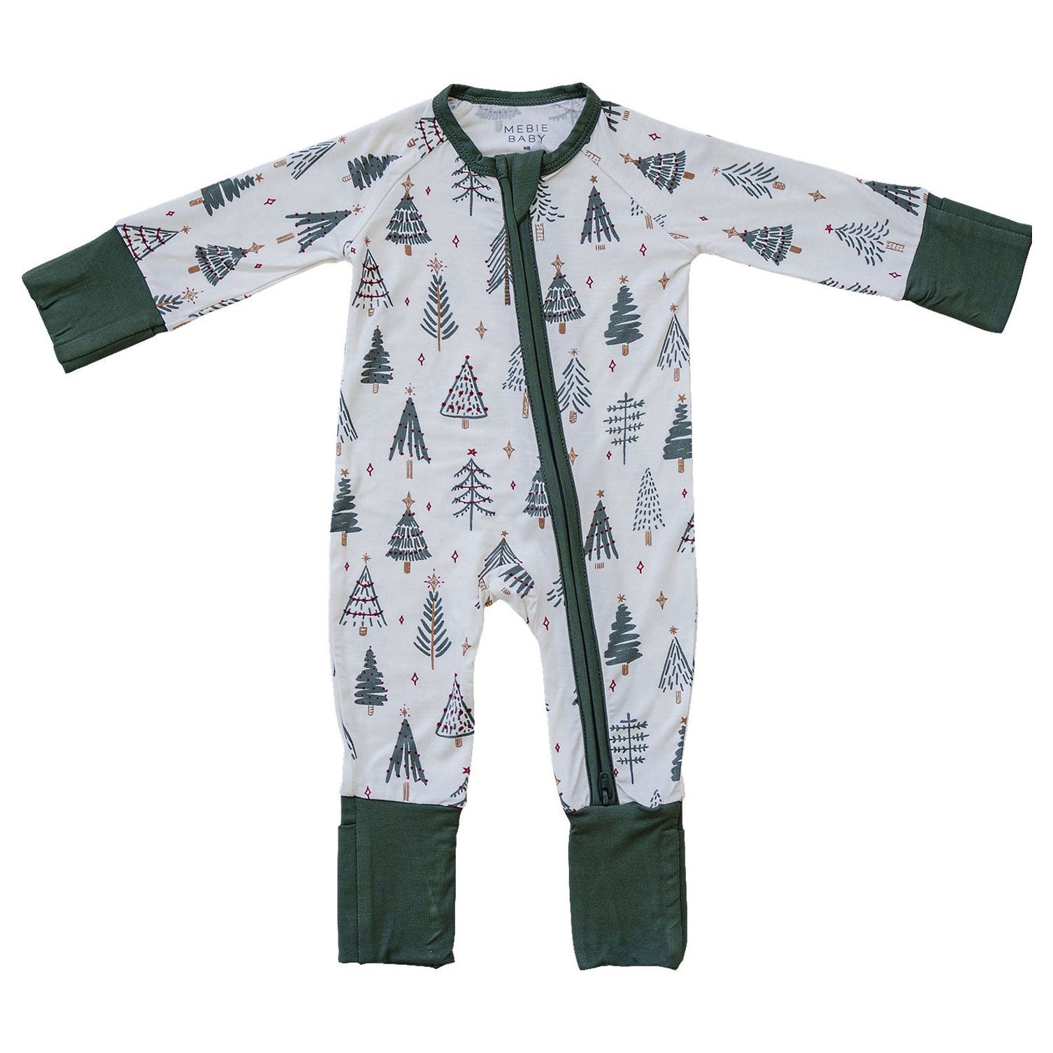 Bamboo Zipper Pajamas with Christmas Tree Print - Cozy Holiday Sleepwear for Women & Men - Perfect for Christmas Eve, Winter Nights & Family Gatherings
