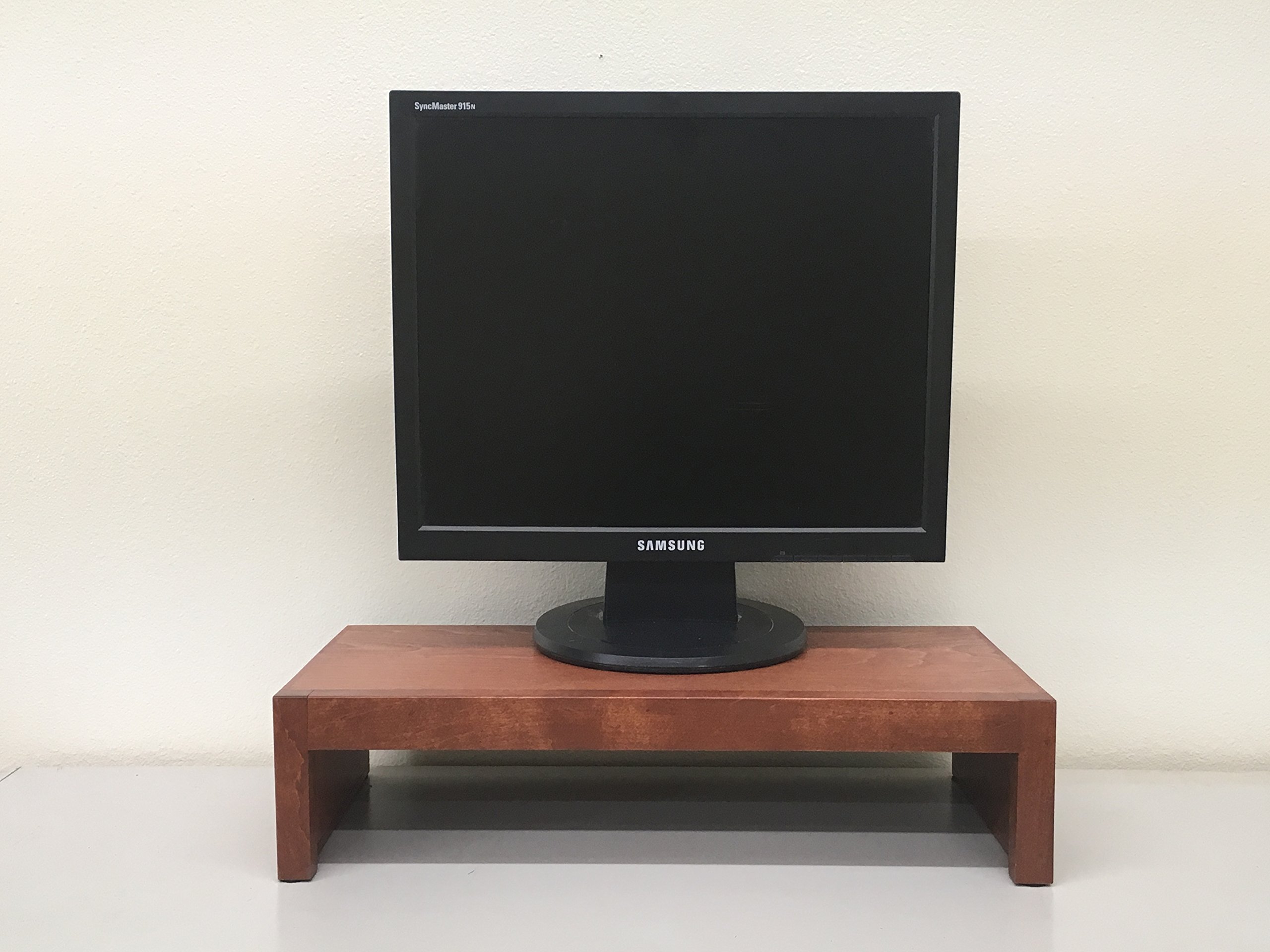 Modern Alder Wood TV/Monitor Riser Stand - 38