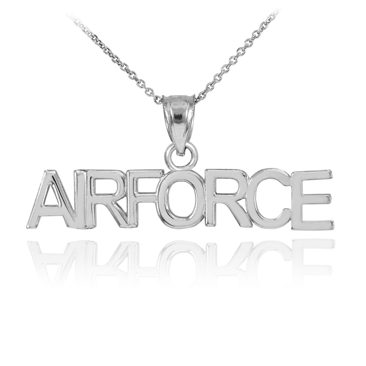 14k Yellow Gold Air Force Necklace for Men & Women - Military Appreciation Jewelry Gift - Perfect for Veterans Day, Military Graduation & Patriotic Events