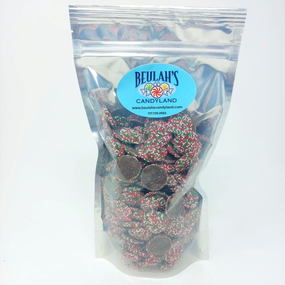 Beulah's Christmas Nonpareil Candies - 1 Pound Bag (120 Count) - Perfect for Holiday Baking, Gift Giving & Party Treats