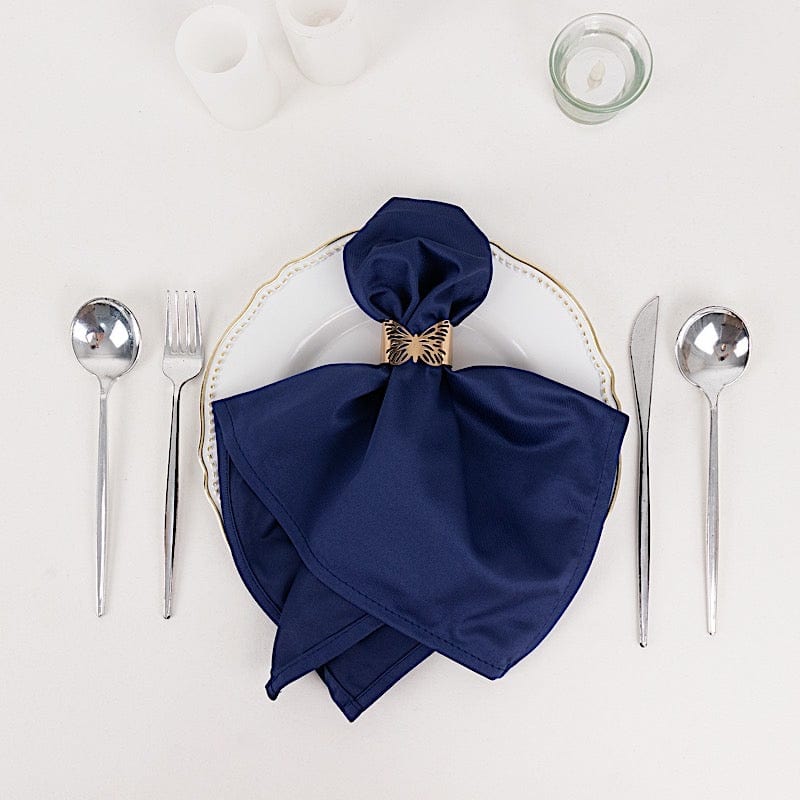 5 Premium 20x20 Inch Scuba Polyester Dinner Napkins - Soft & Absorbent for Fine Dining, Weddings & Formal Events