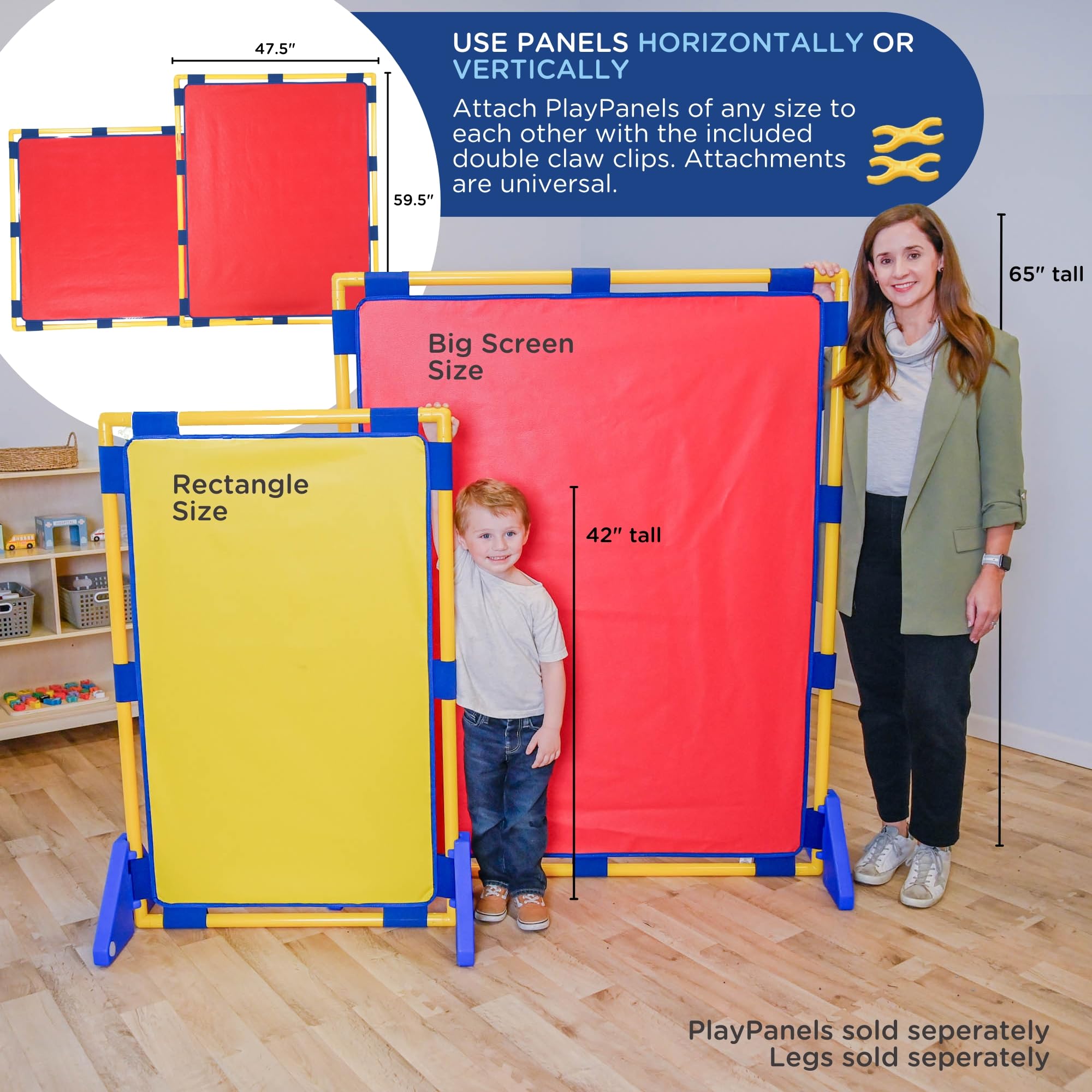 Children's Factory Big Screen PlayPanel - Kids Room Divider & Classroom Privacy Screen in Red | Perfect for Daycares, Preschools & Homeschool Learning Spaces