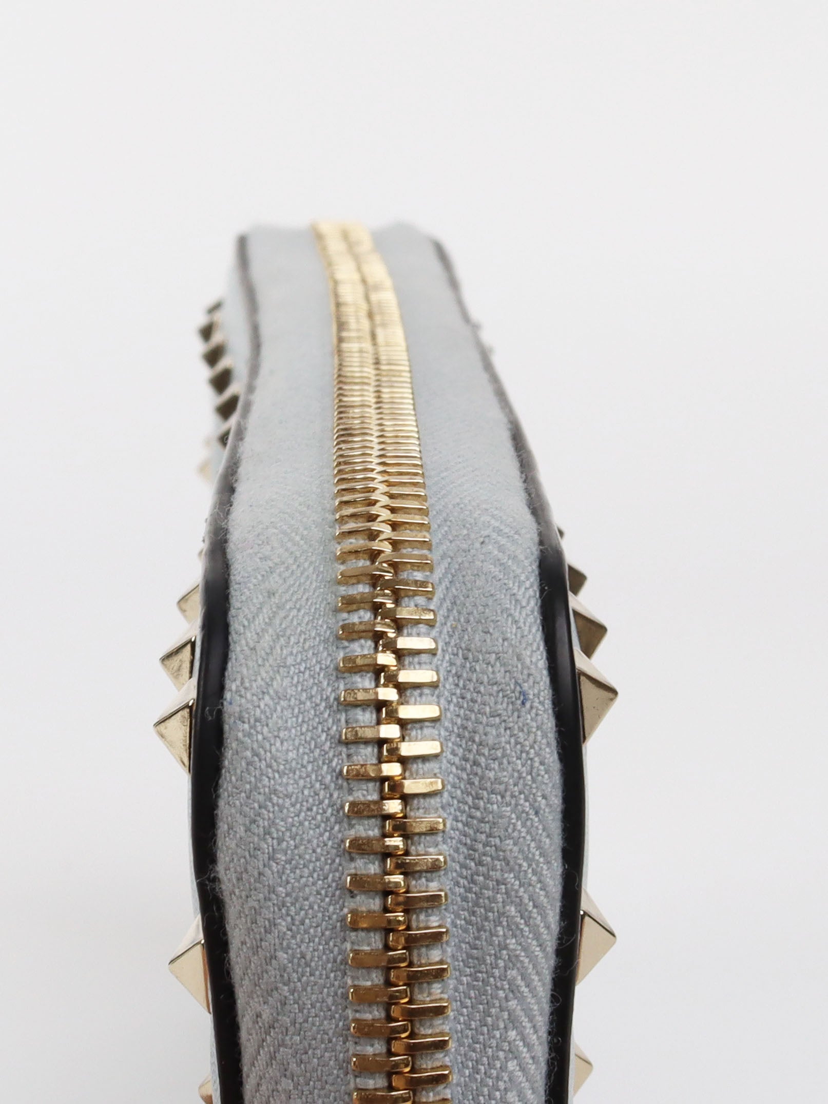 Valentino Blue Rockstud Spike Leather Wallet for Women | Designer Luxury Wallet with Studs | Perfect for Parties, Gifts & Everyday Use